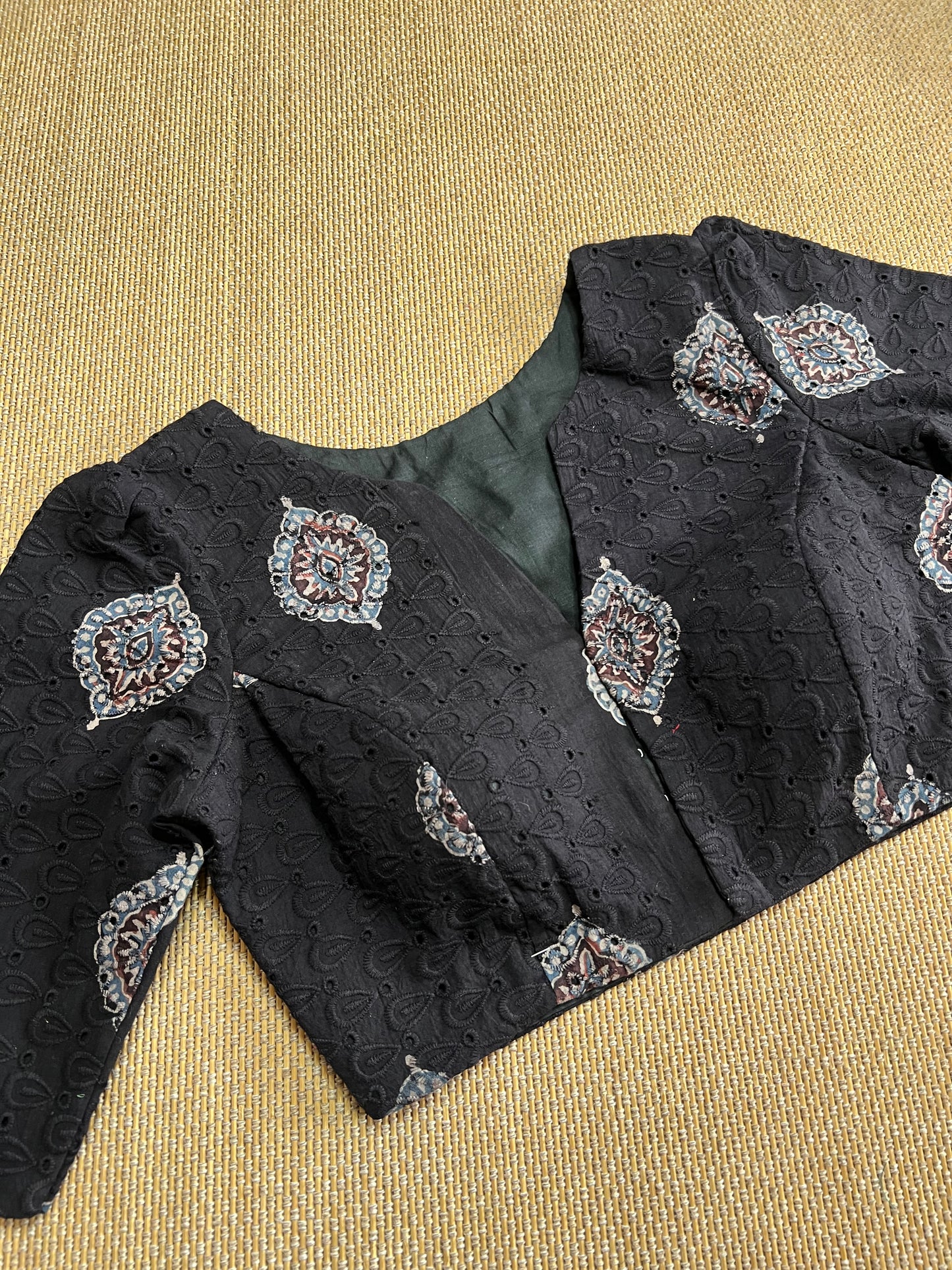Hakoba cotton ajrakh ready made blouse