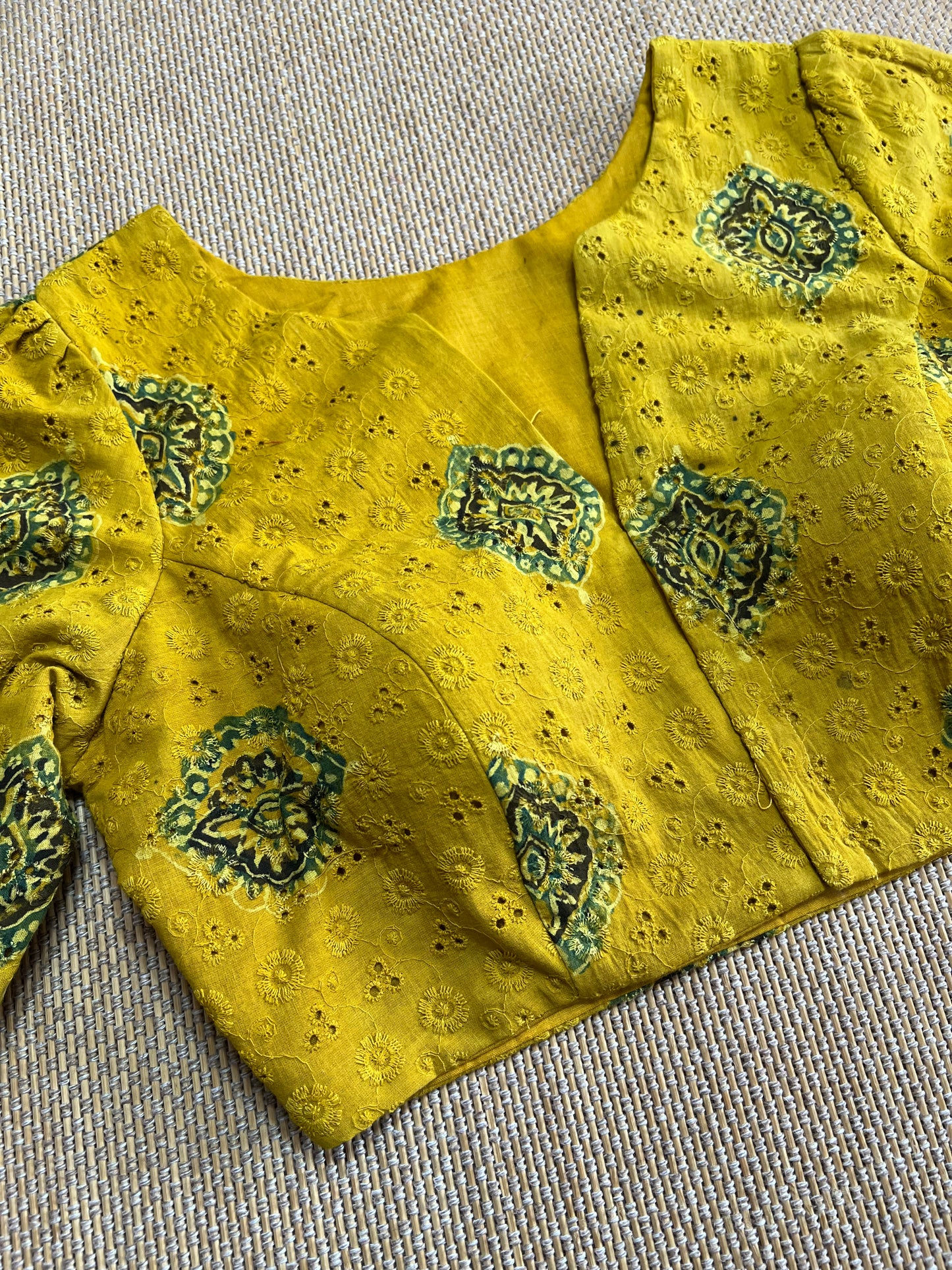 Hakoba cotton ajrakh ready made blouse