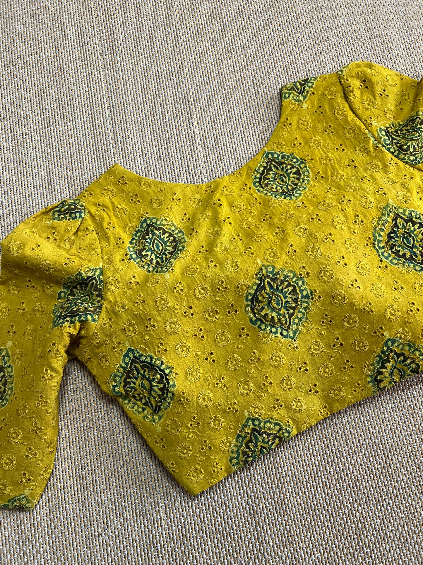 Hakoba cotton ajrakh ready made blouse