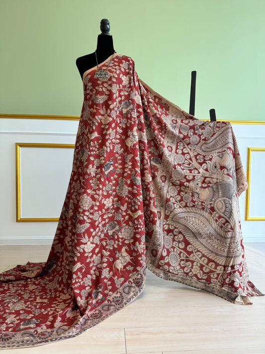 Kalamkari screen Print Saree