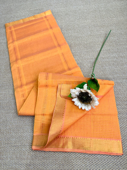 Handloom Mangalagiri missing checks Cotton Saree