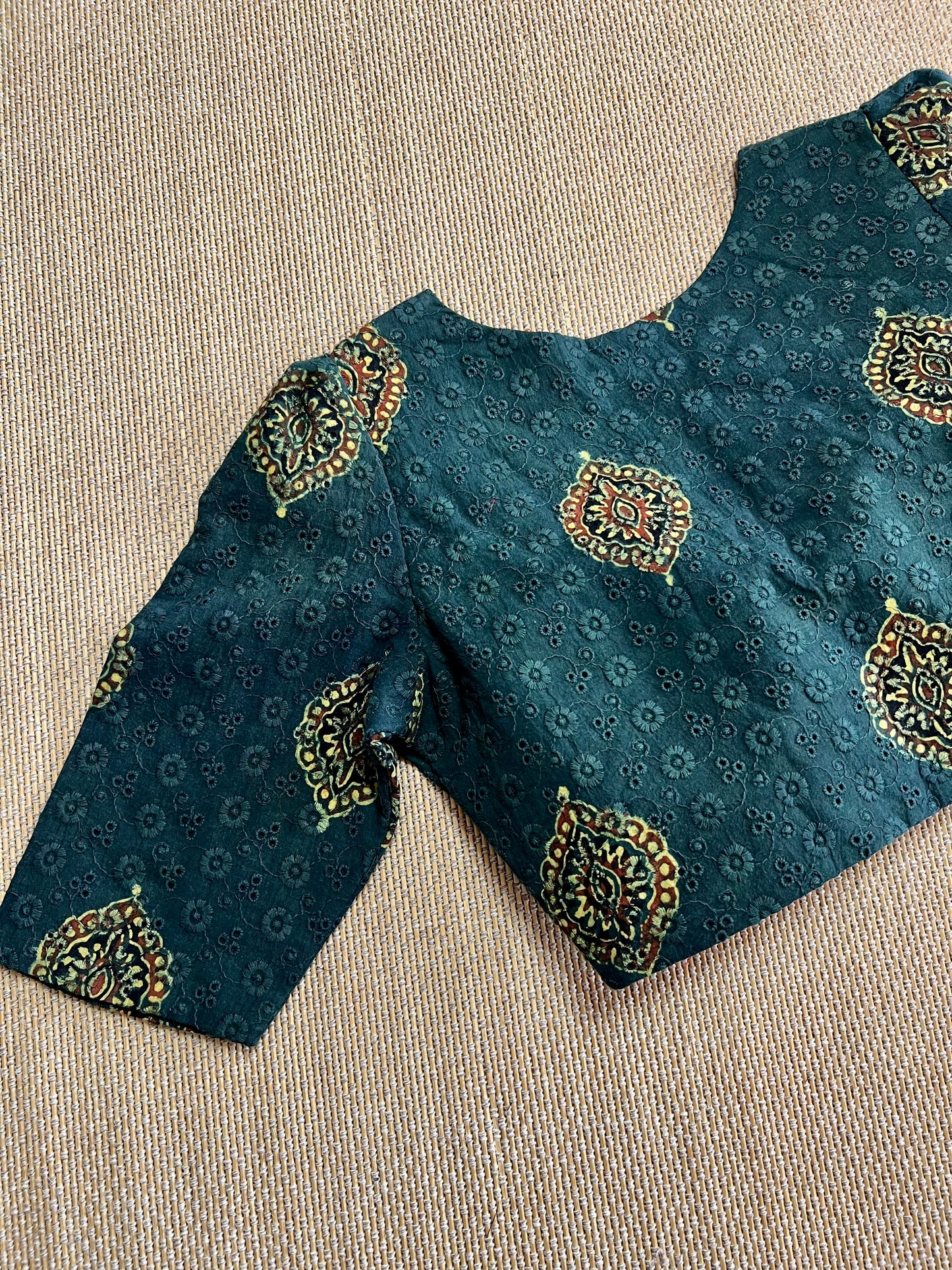 Hakoba cotton ajrakh ready made blouse