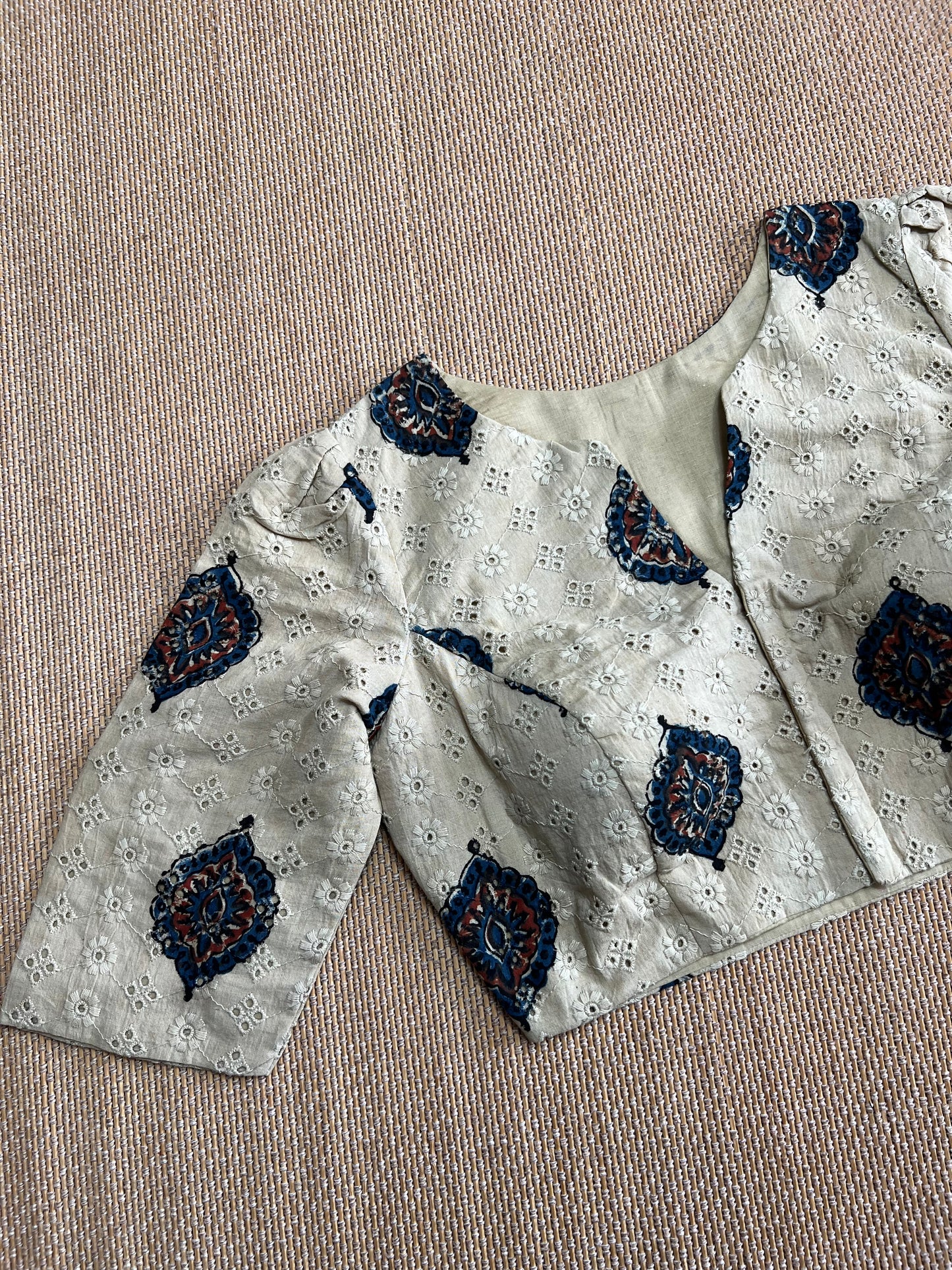 Hakoba cotton ajrakh ready made blouse