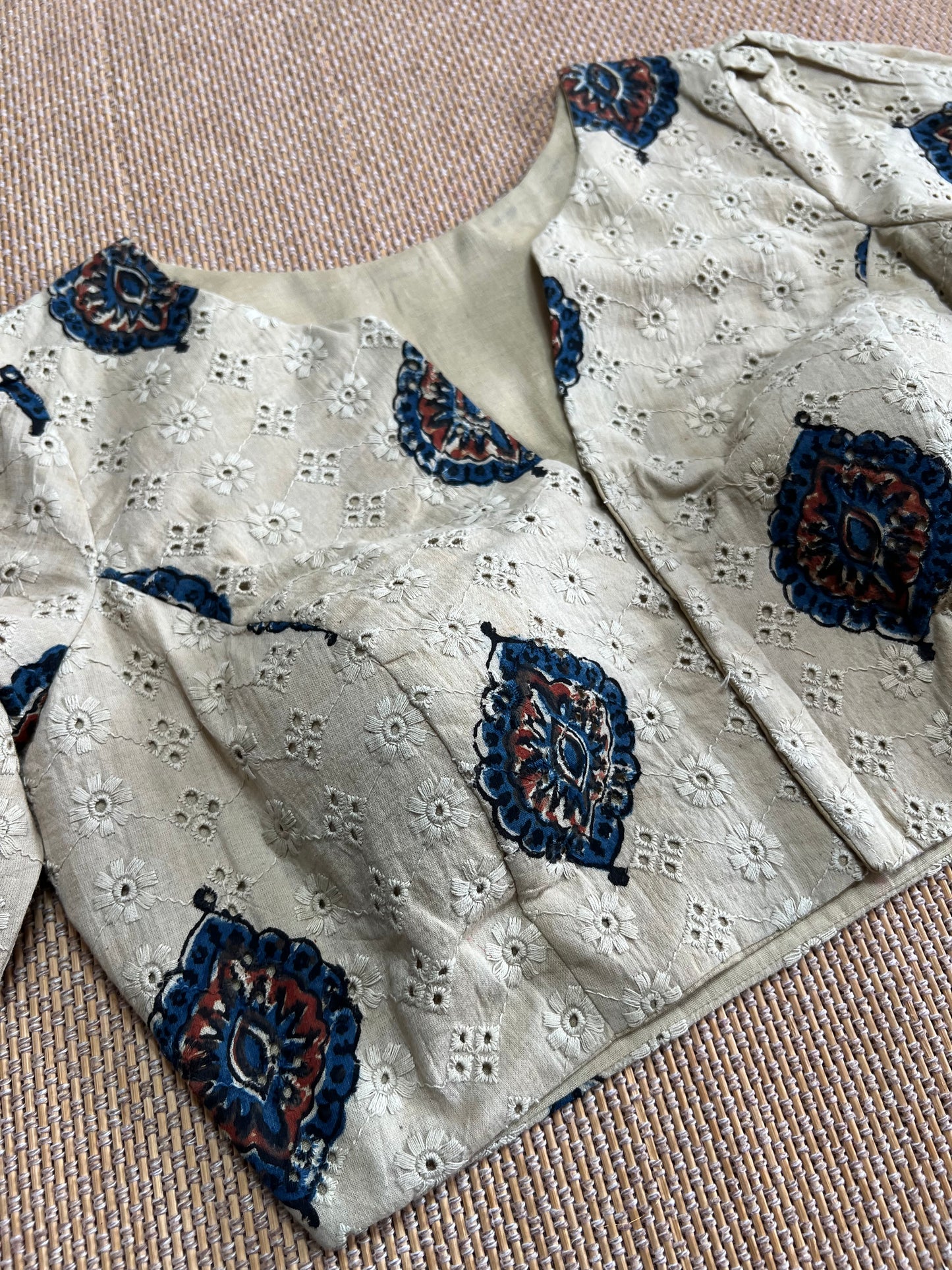 Hakoba cotton ajrakh ready made blouse