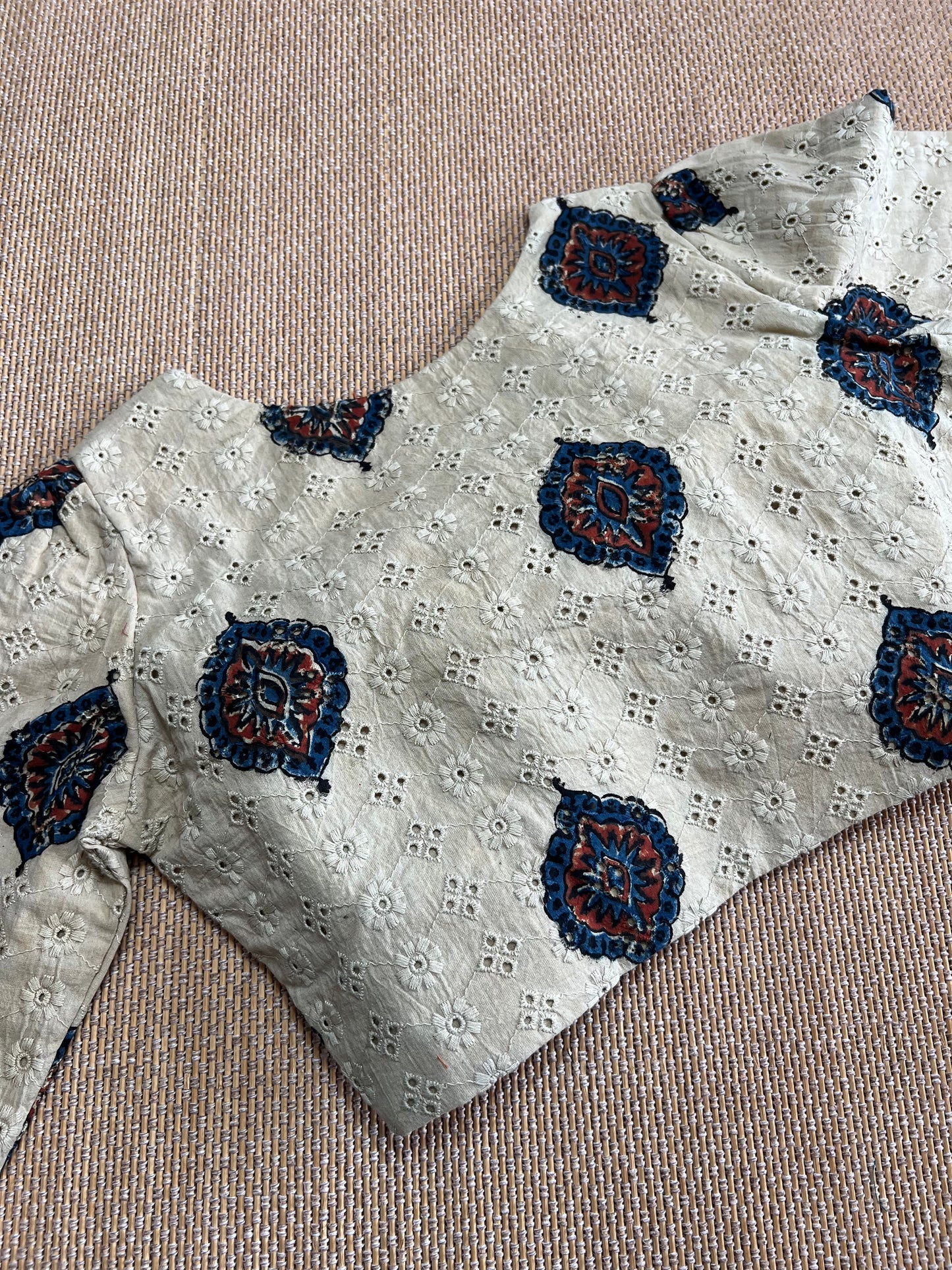 Hakoba cotton ajrakh ready made blouse