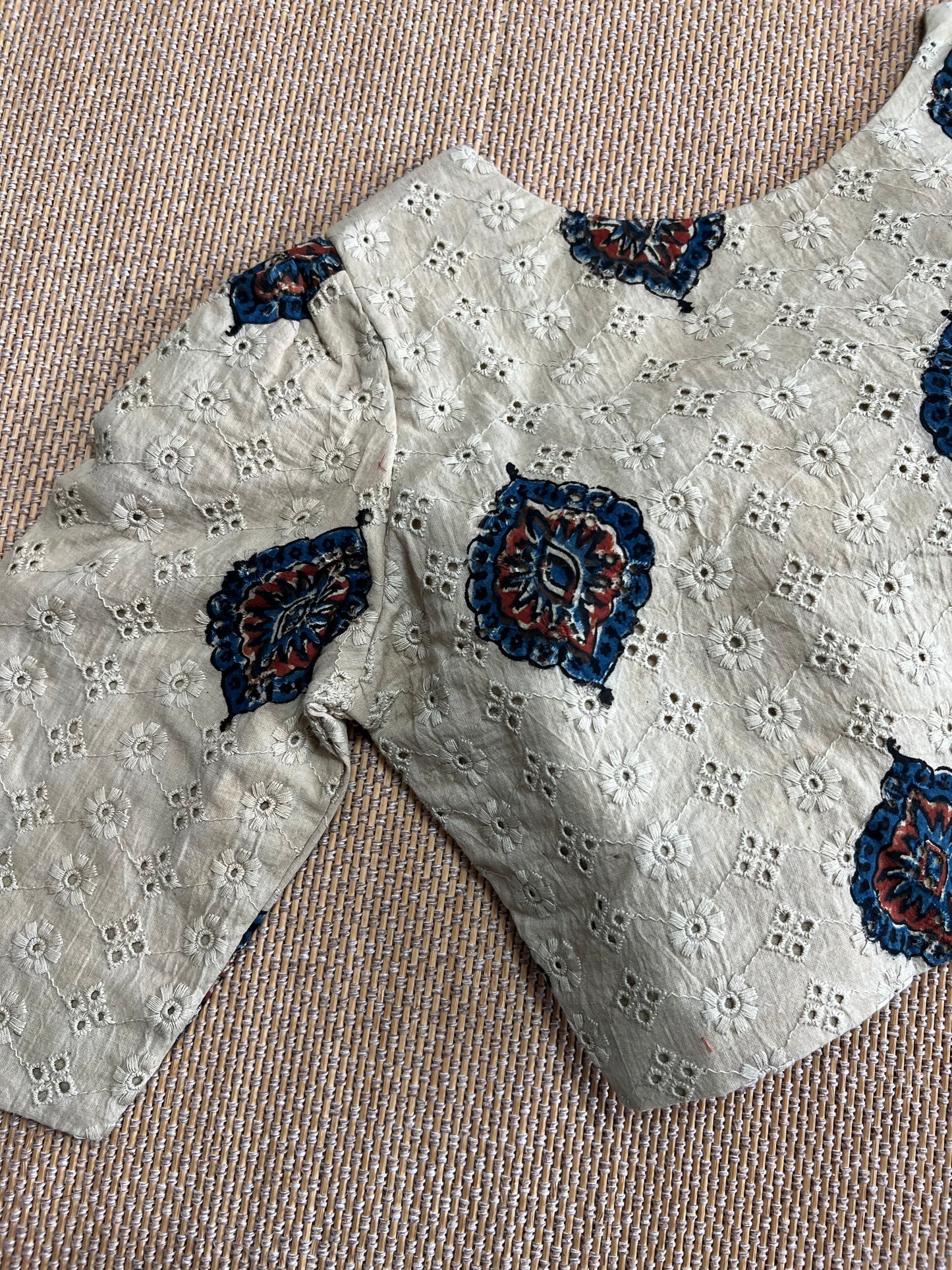 Hakoba cotton ajrakh ready made blouse
