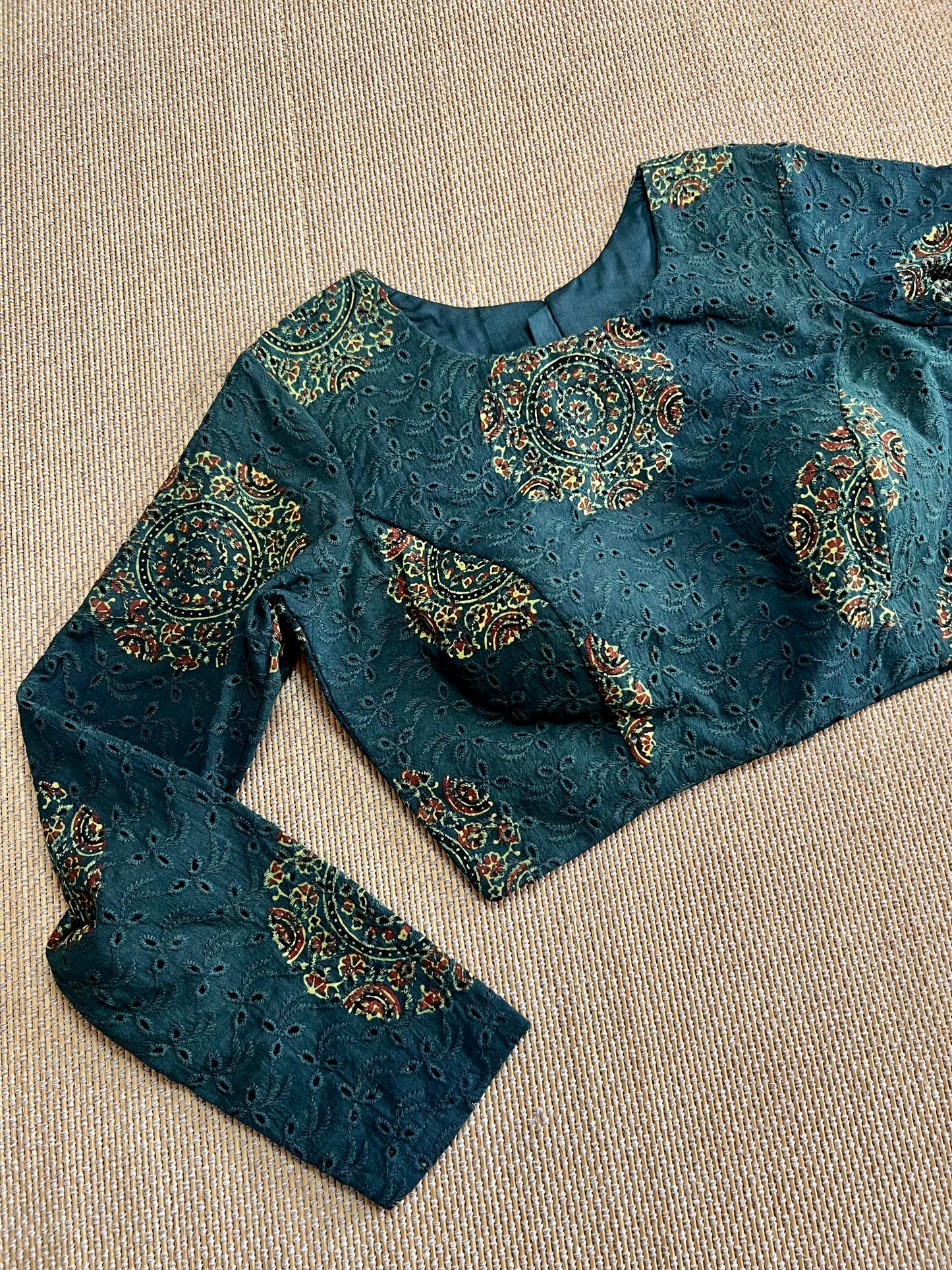 Hakoba cotton ajrakh ready made blouse