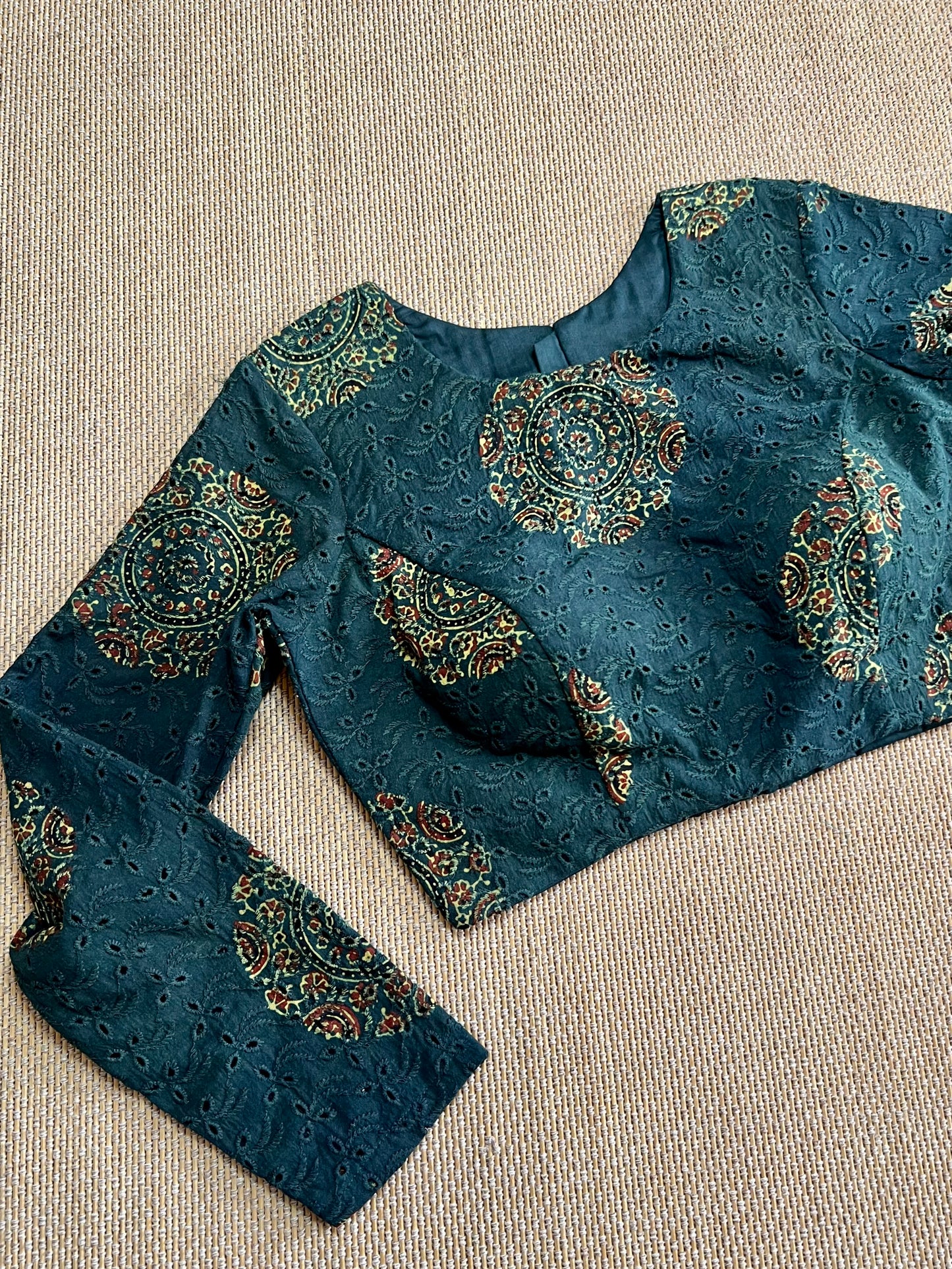 Hakoba cotton ajrakh ready made blouse