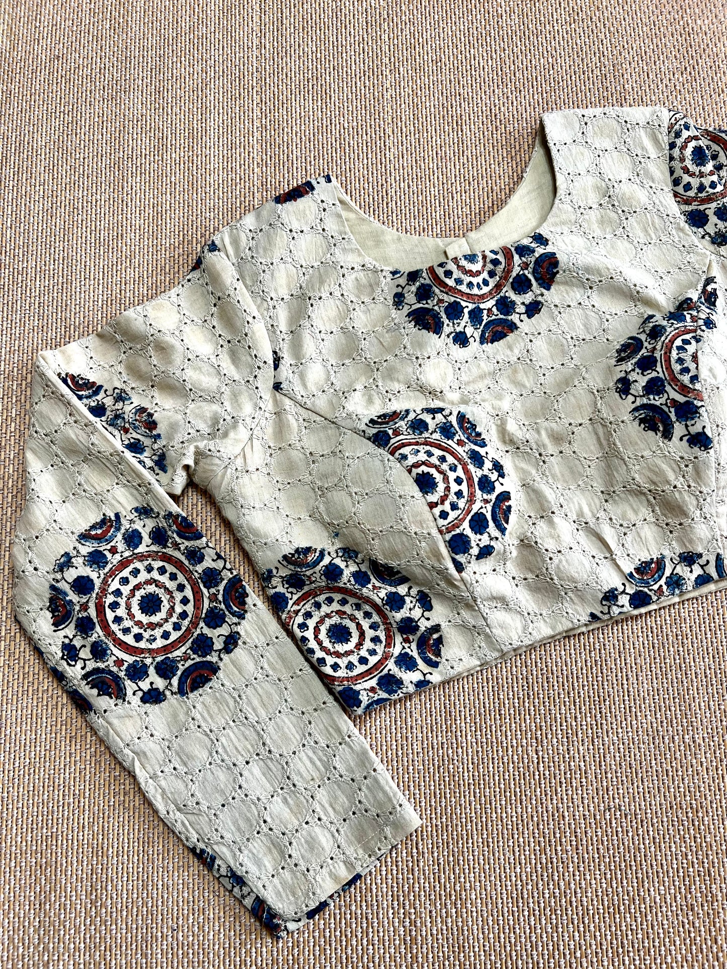 Hakoba cotton ajrakh ready made blouse