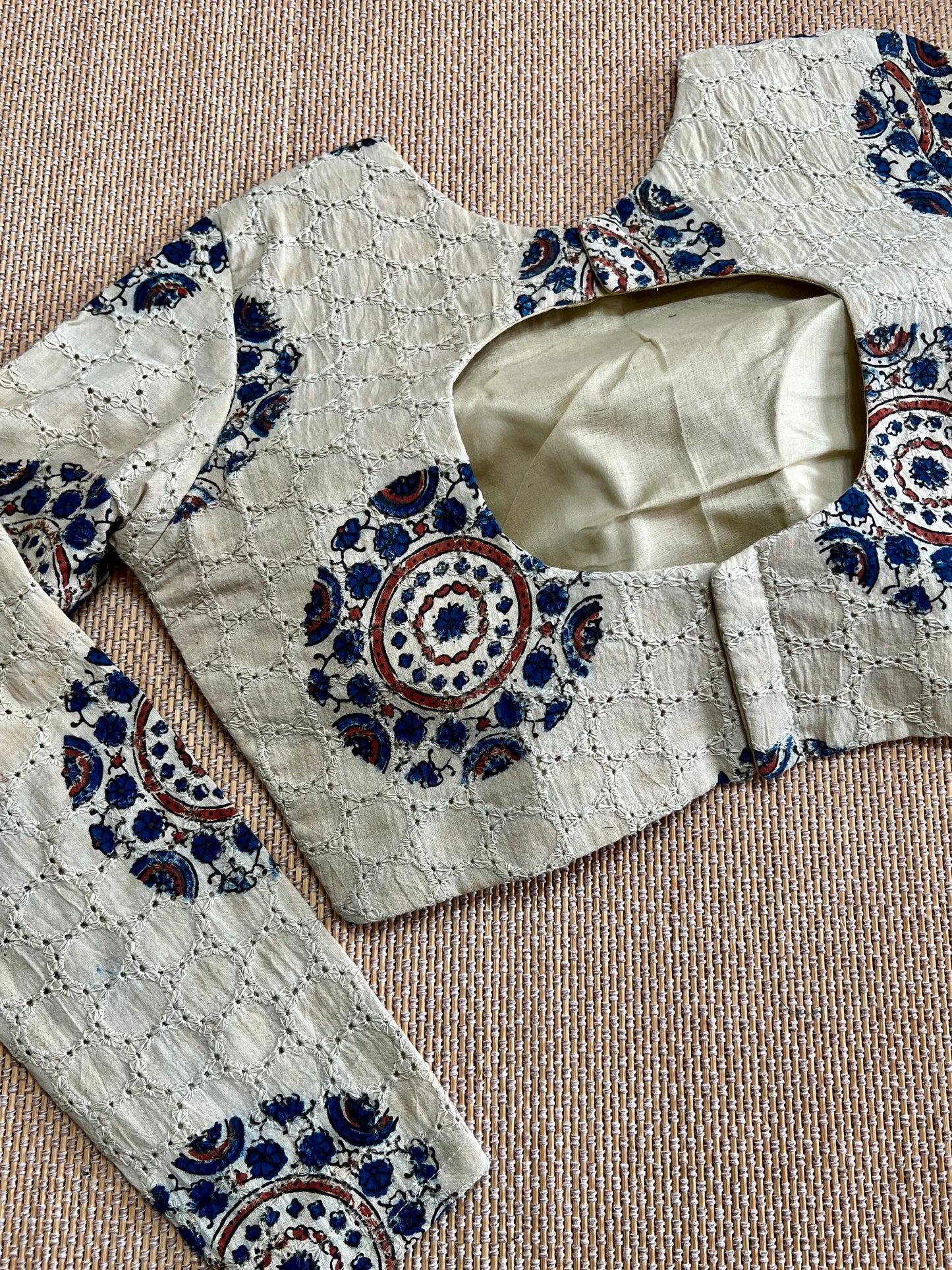 Hakoba cotton ajrakh ready made blouse