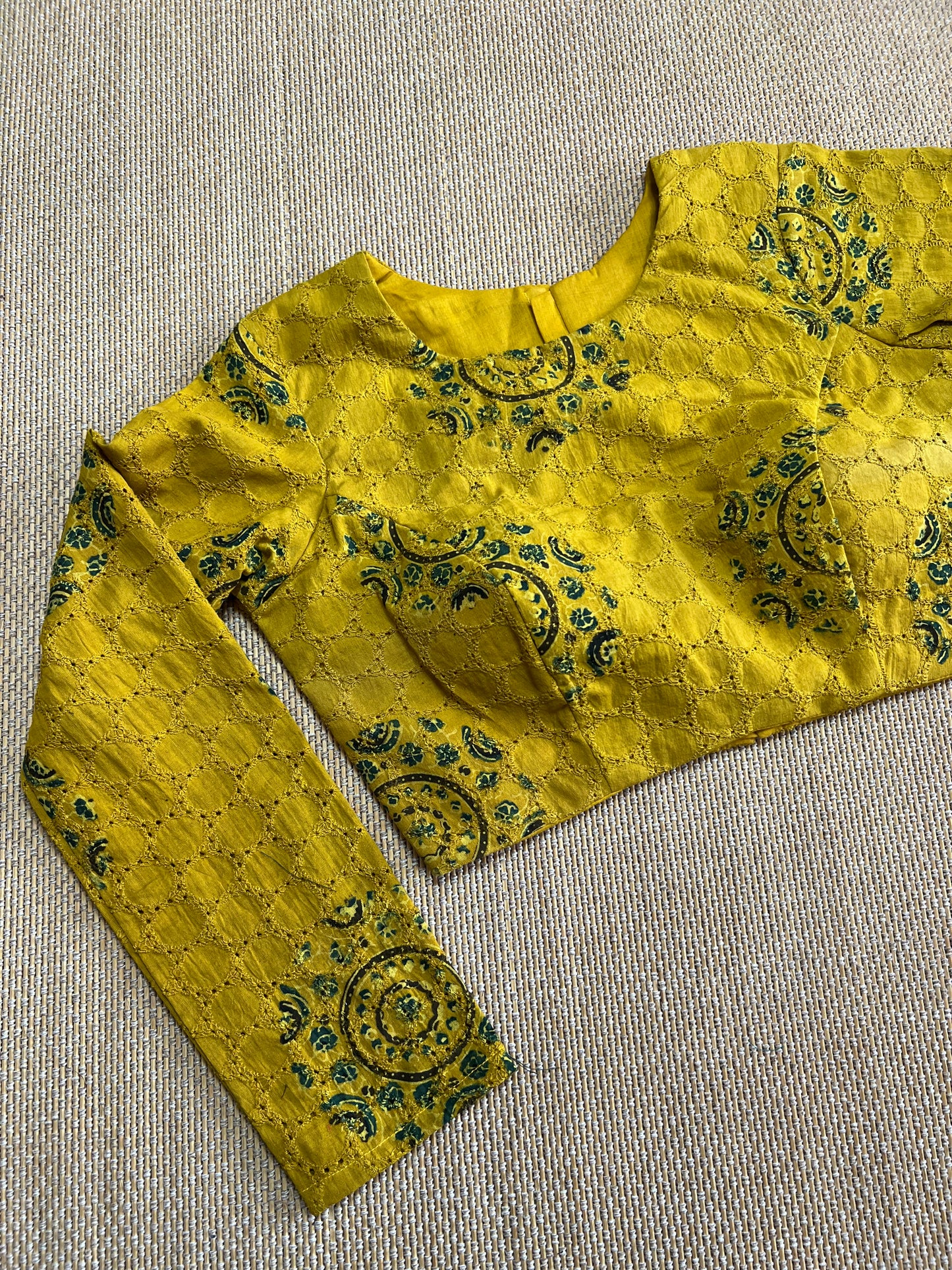 Hakoba cotton ajrakh ready made blouse