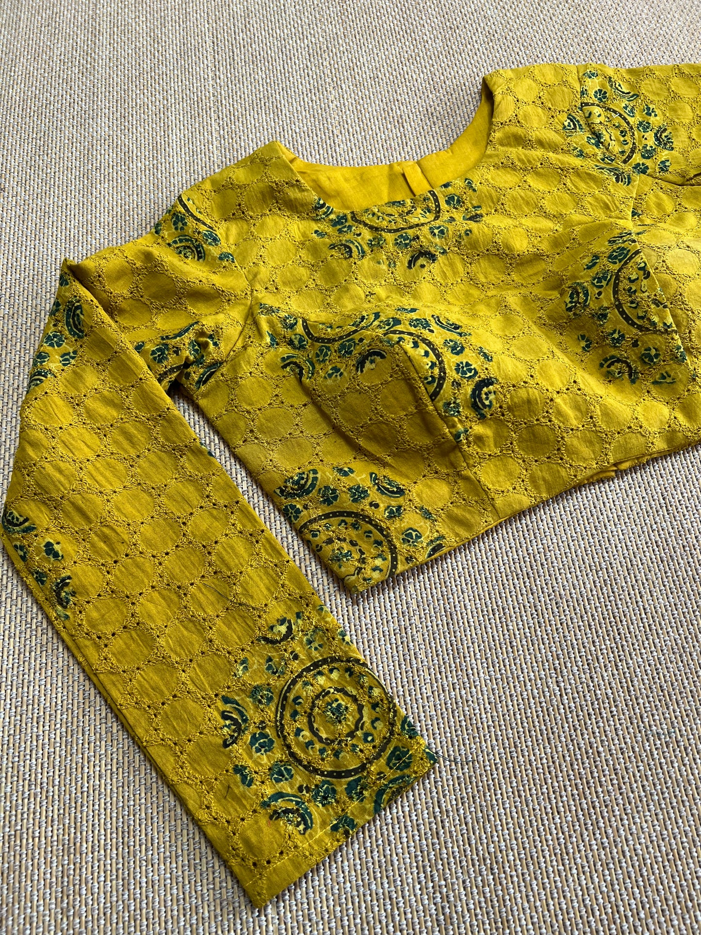 Hakoba cotton ajrakh ready made blouse