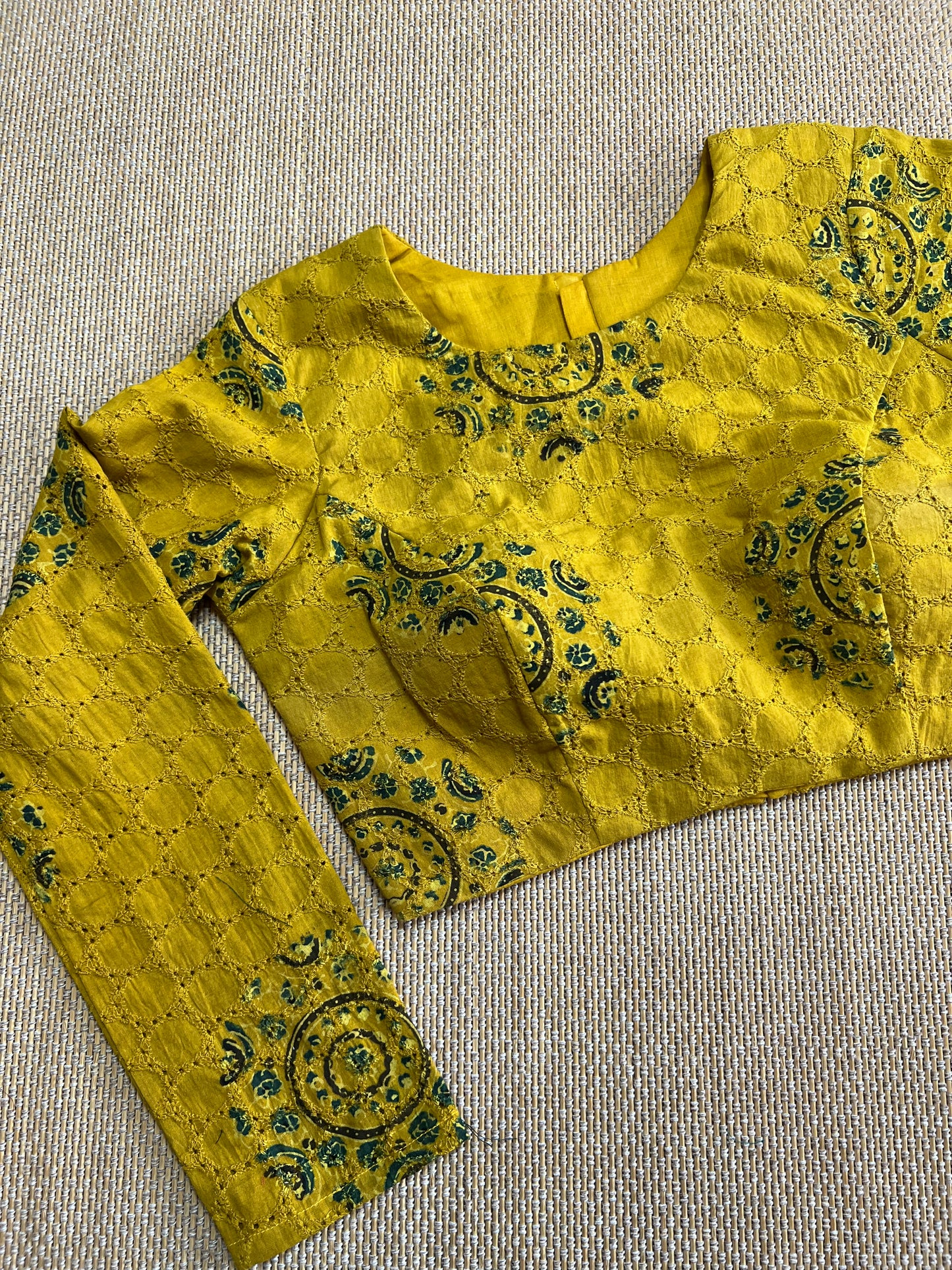 Hakoba cotton ajrakh ready made blouse