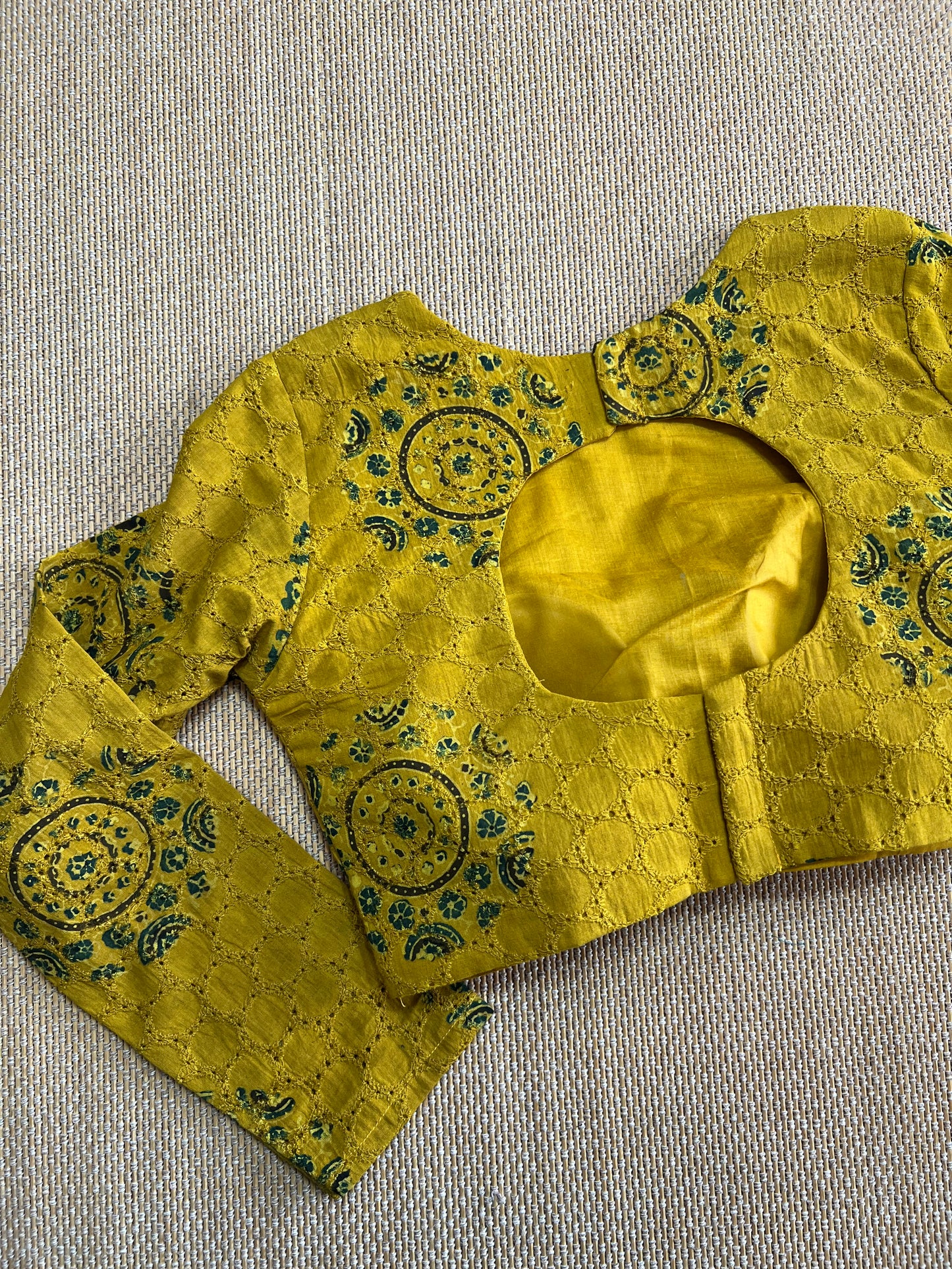 Hakoba cotton ajrakh ready made blouse