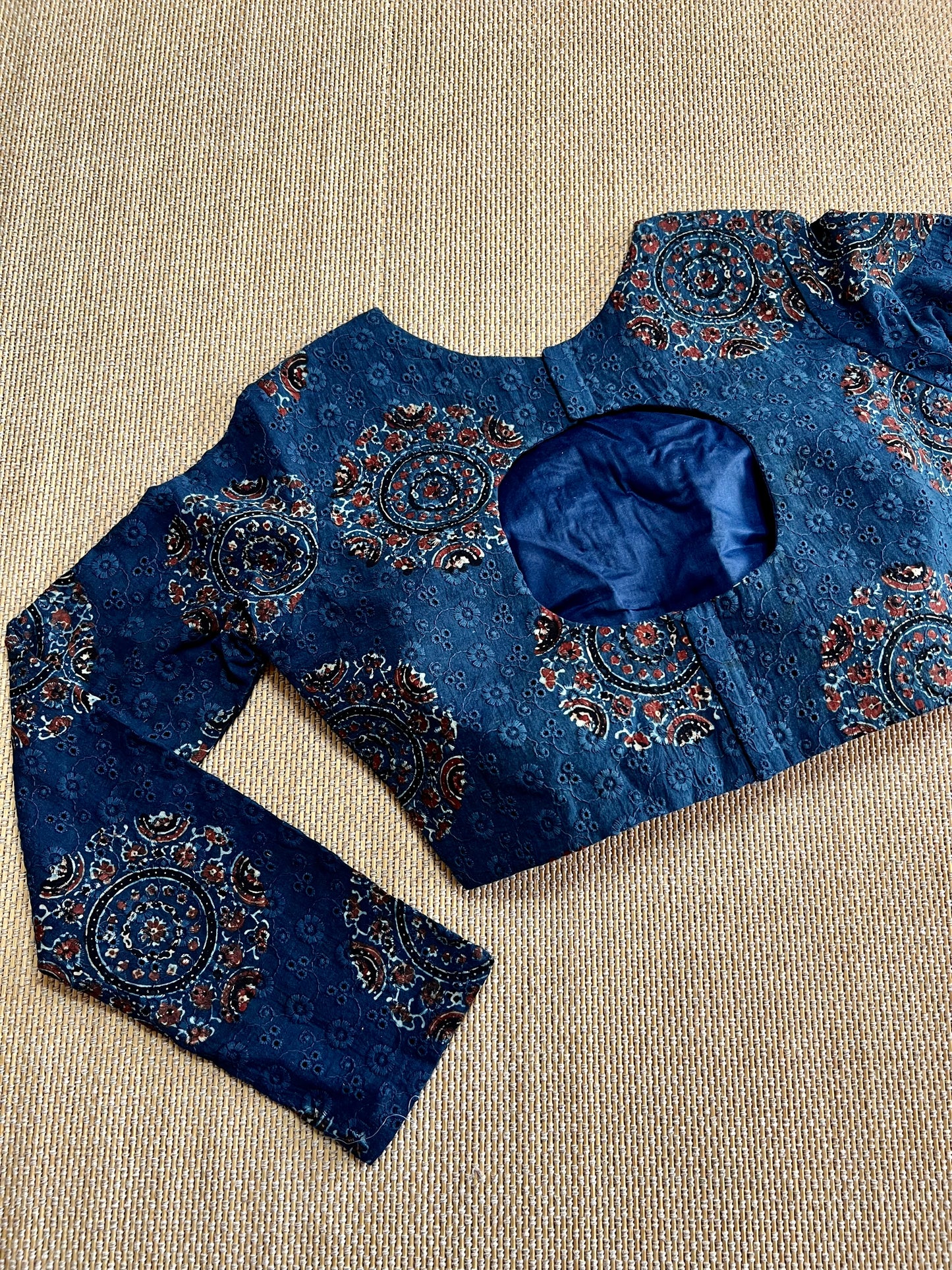 Hakoba cotton ajrakh ready made blouse