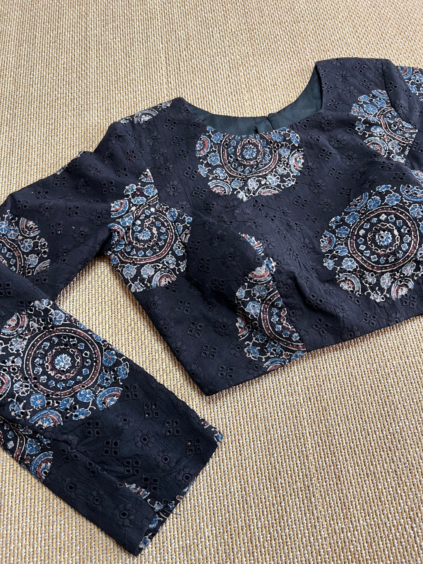 Hakoba cotton ajrakh ready made blouse