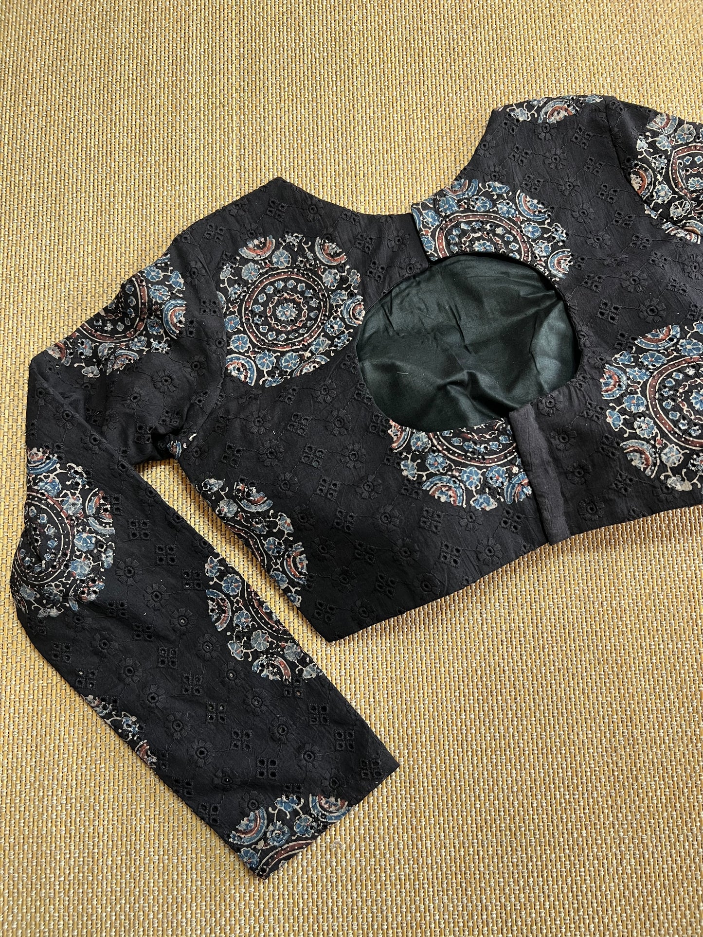 Hakoba cotton ajrakh ready made blouse