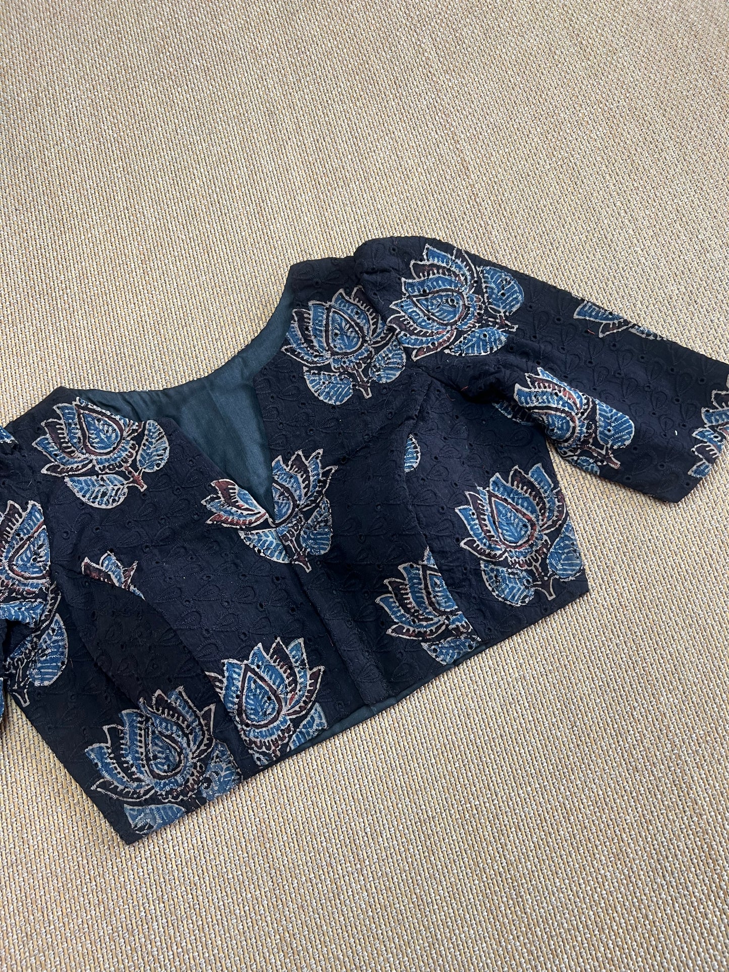 Hakoba cotton ajrakh ready made blouse