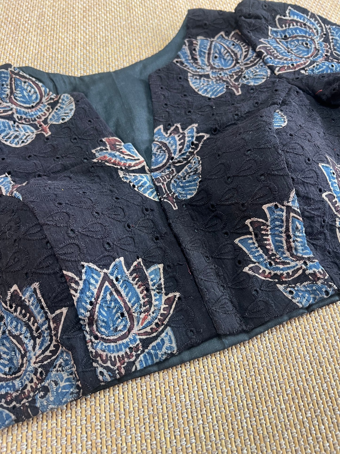 Hakoba cotton ajrakh ready made blouse