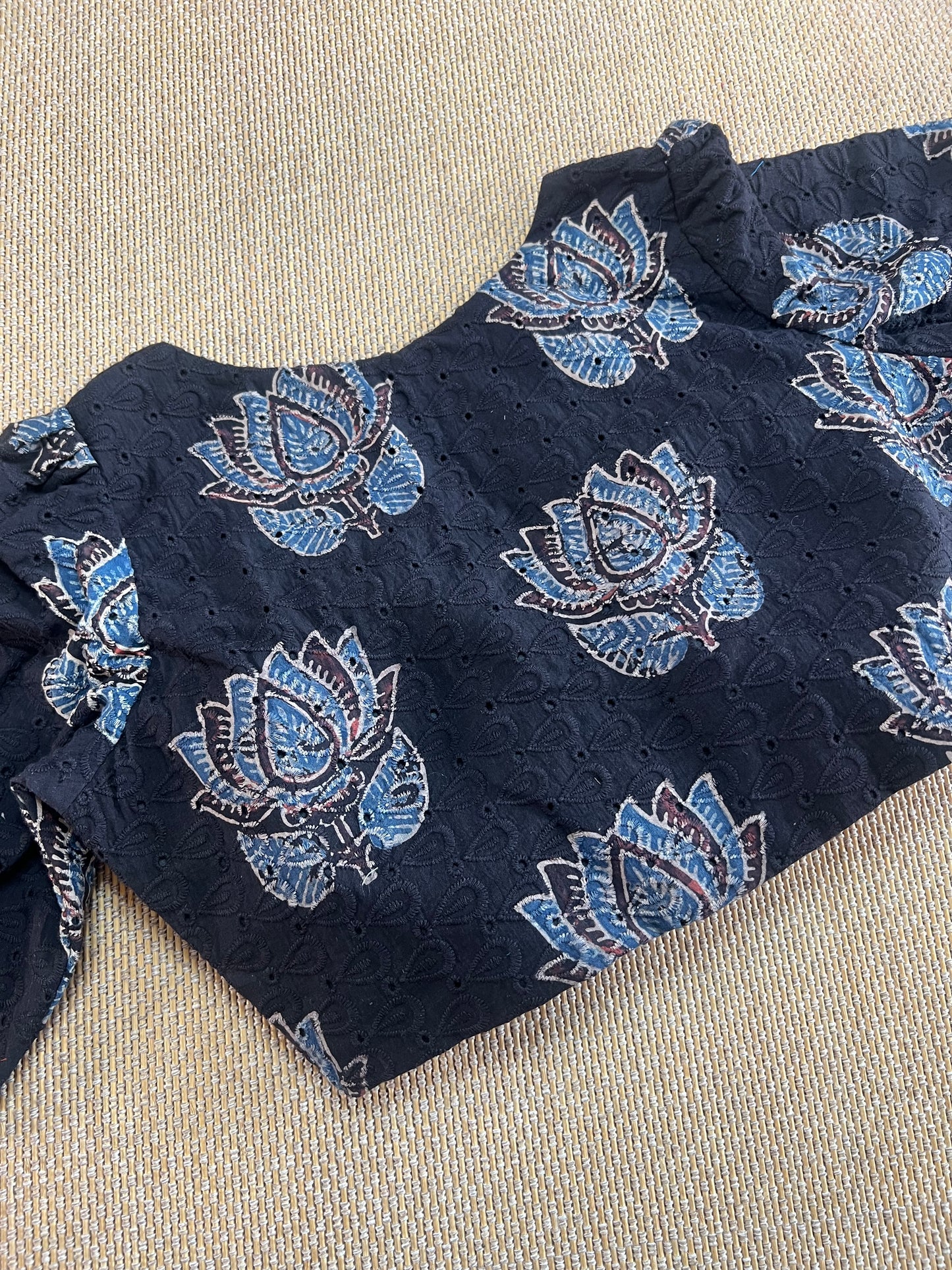 Hakoba cotton ajrakh ready made blouse