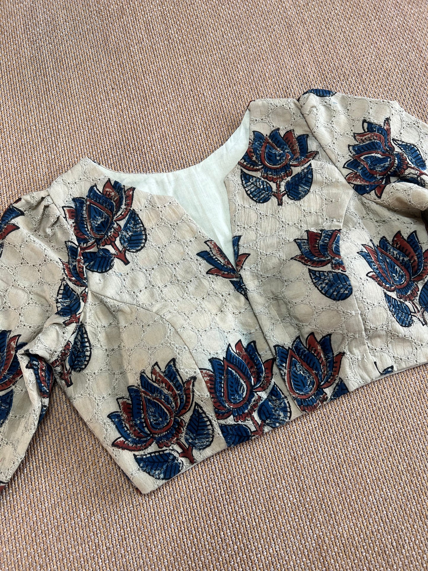 Hakoba cotton ajrakh ready made blouse