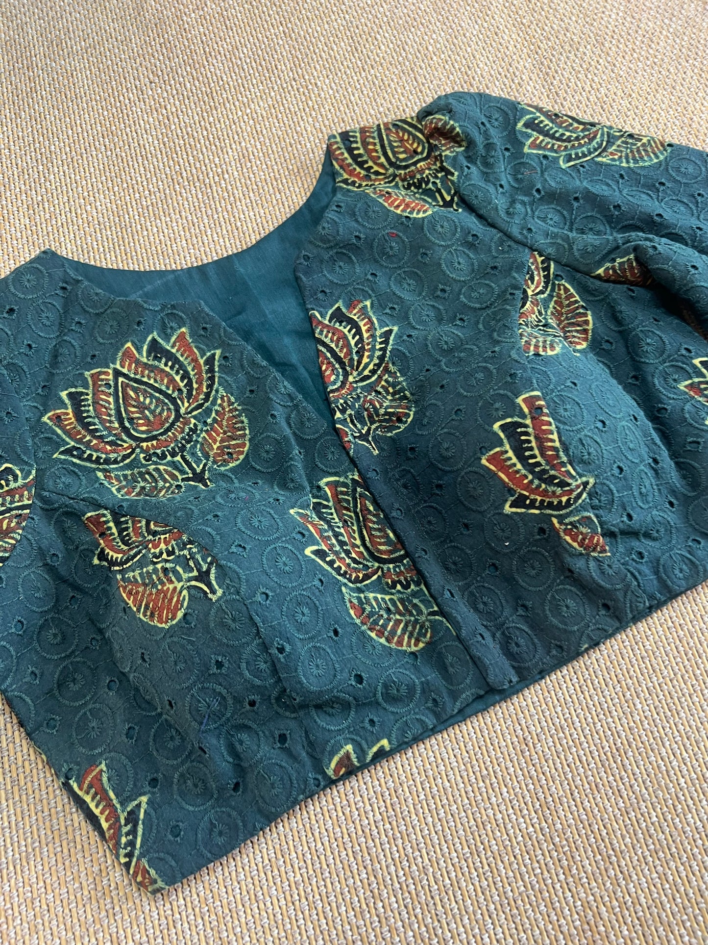 Hakoba cotton ajrakh ready made blouse