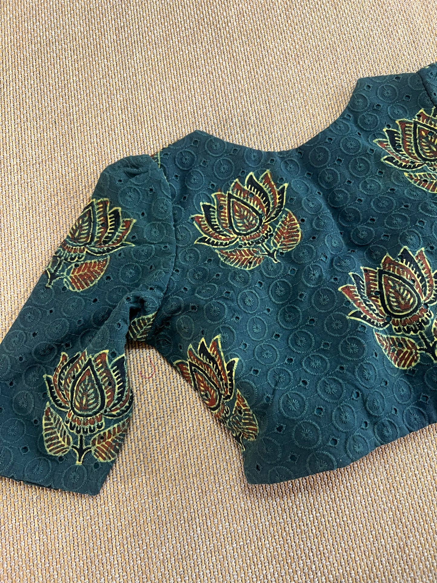 Hakoba cotton ajrakh ready made blouse