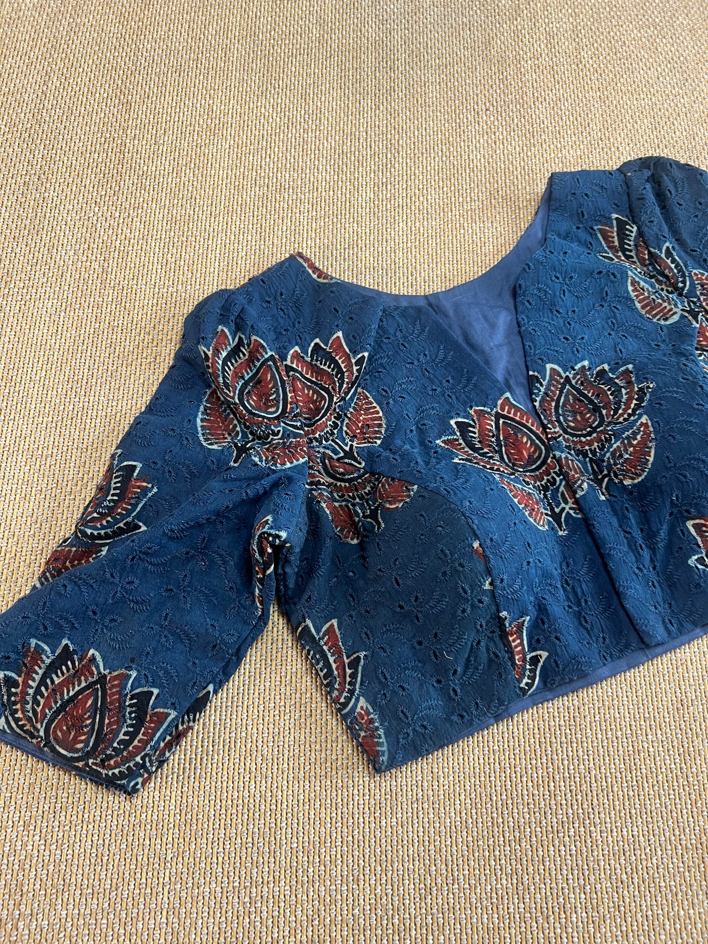 Hakoba cotton ajrakh ready made blouse