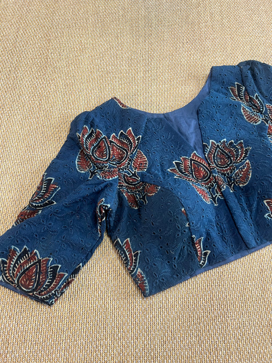 Hakoba cotton ajrakh ready made blouse