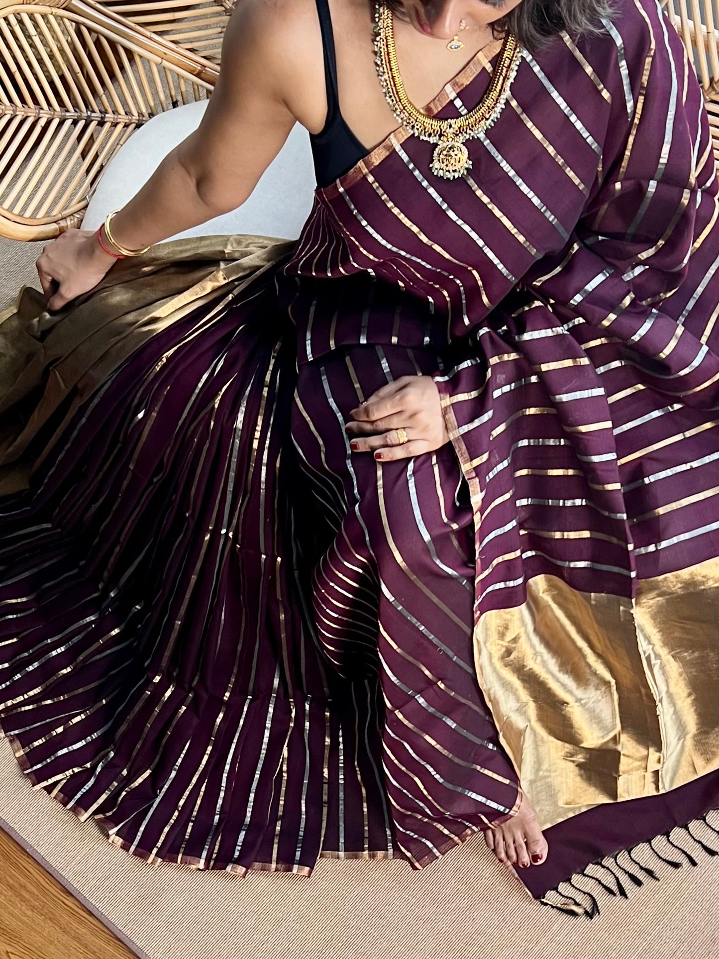 4 pedal loom Maheswar silk cotton saree