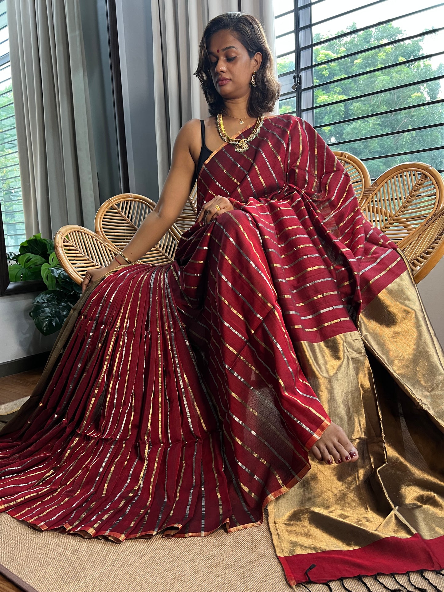 4 pedal loom Maheswar silk cotton saree