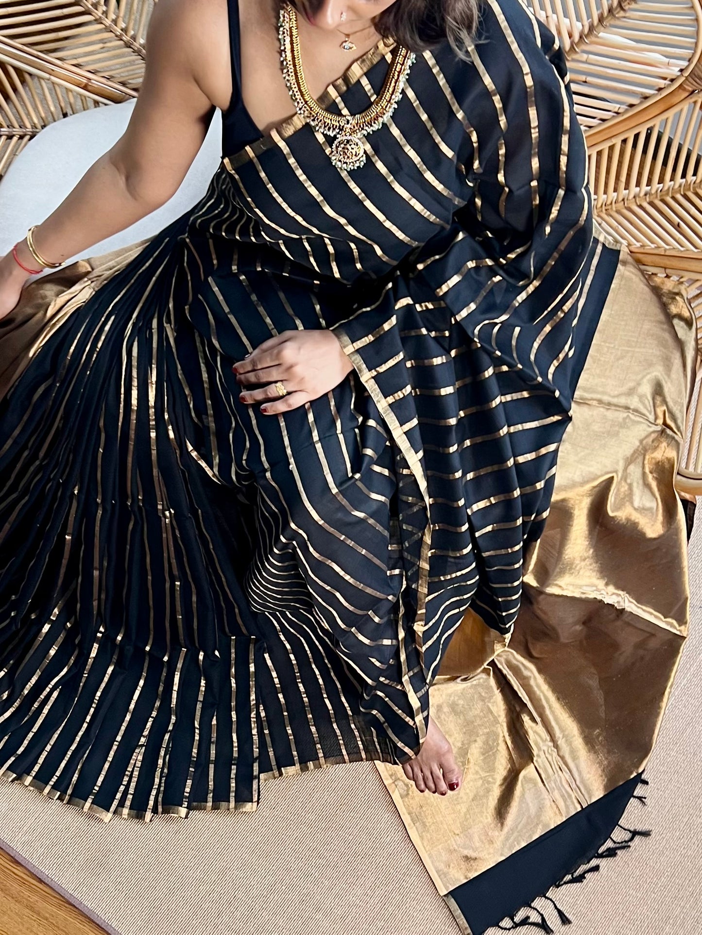 4 pedal loom Maheswar silk cotton saree