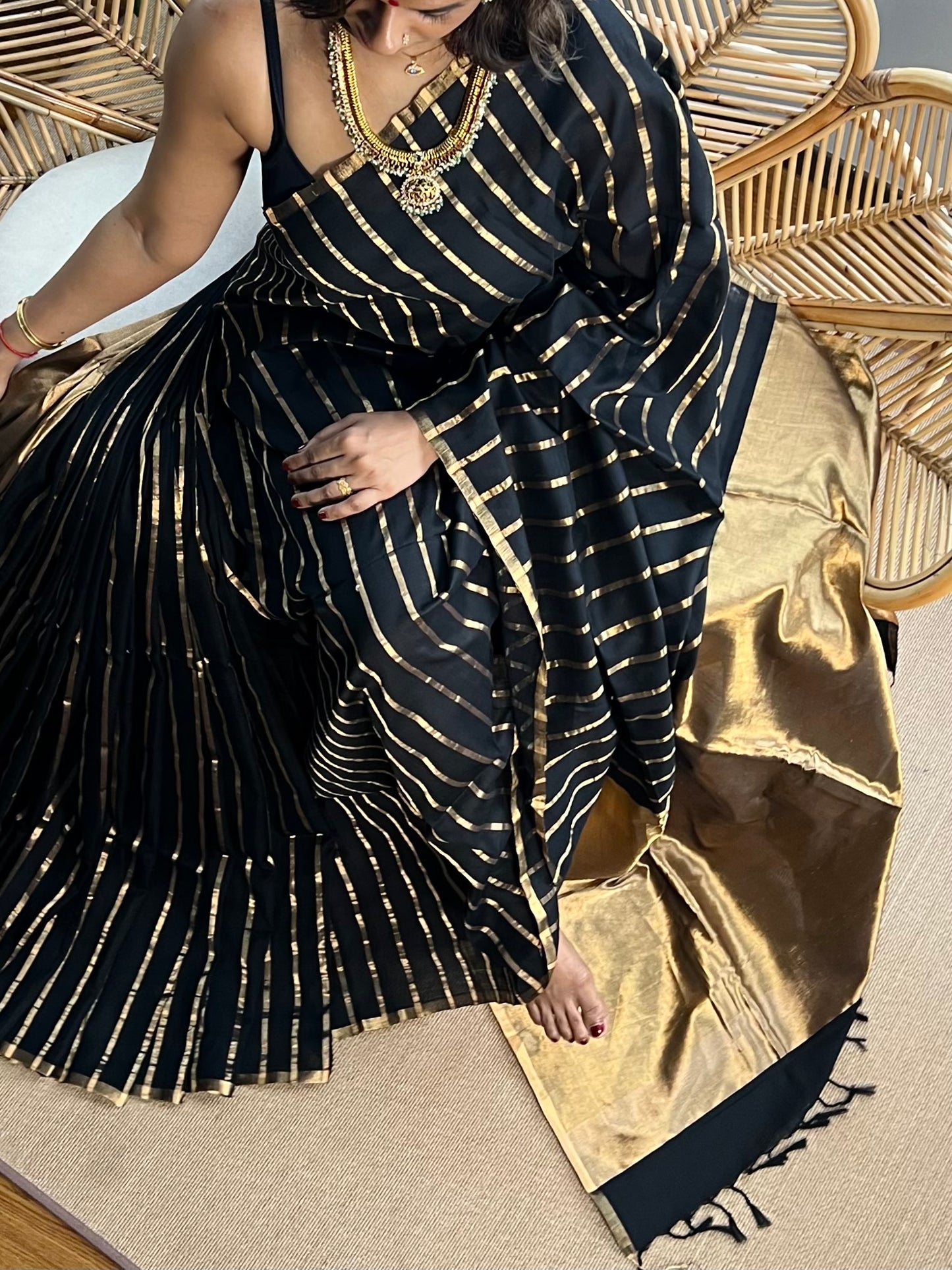 4 pedal loom Maheswar silk cotton saree