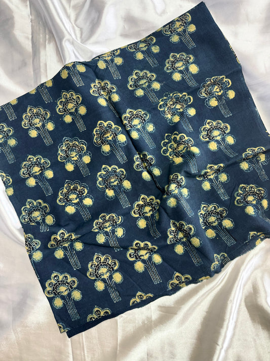 One meters available Pure Hand Block Print Ajrakh on Cotton Fabric (Copy)