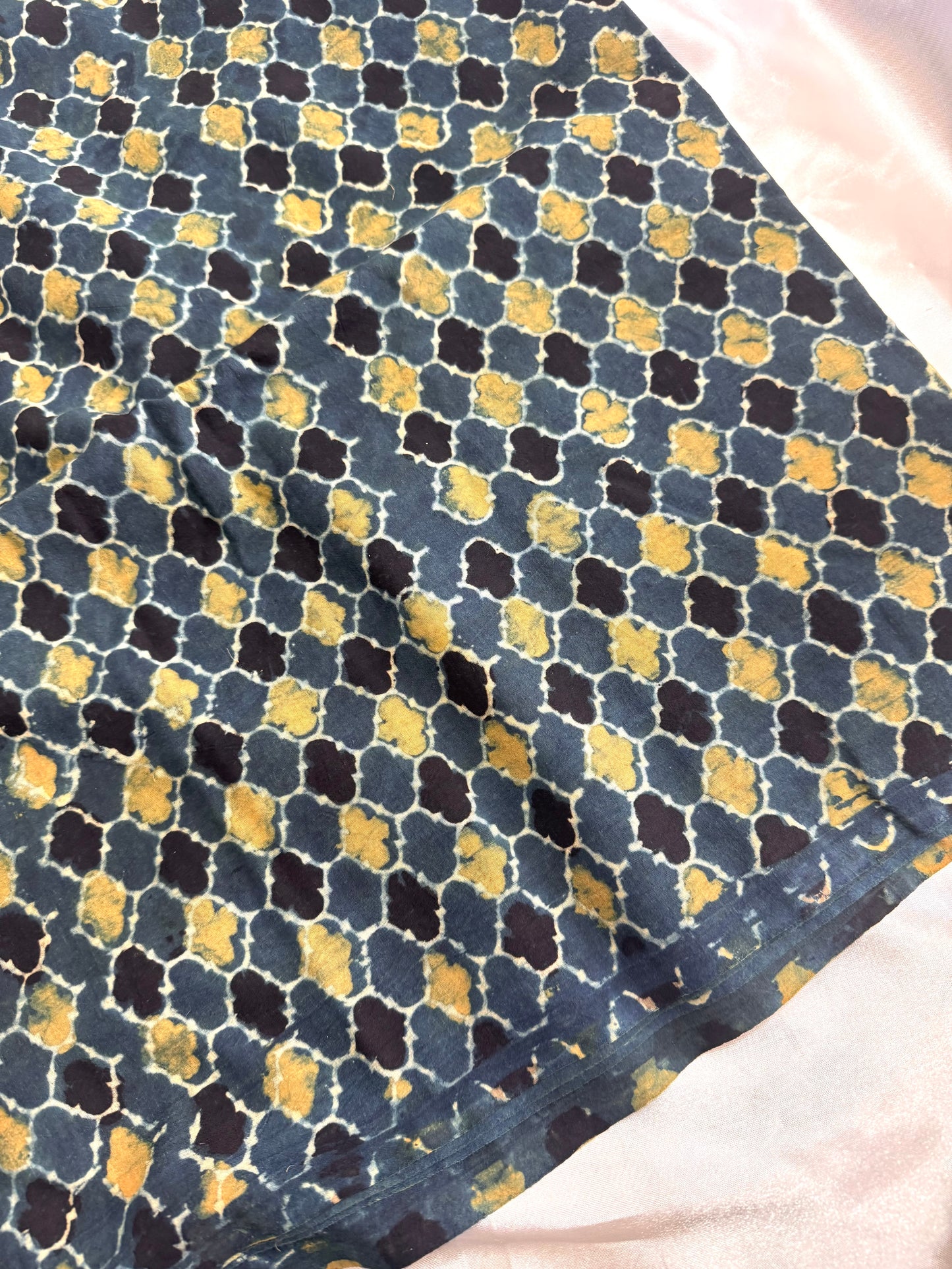 2  meters available Pure Hand Block Print Ajrakh on Cotton Fabric (Copy) (Copy)