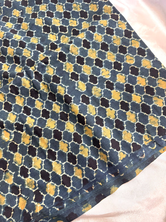 2  meters available Pure Hand Block Print Ajrakh on Cotton Fabric (Copy) (Copy)
