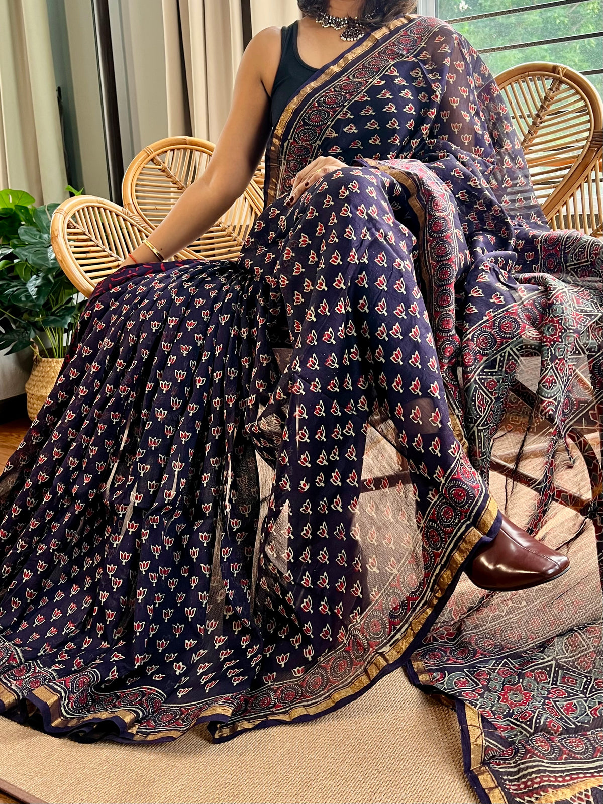 Chanderi artisan saree