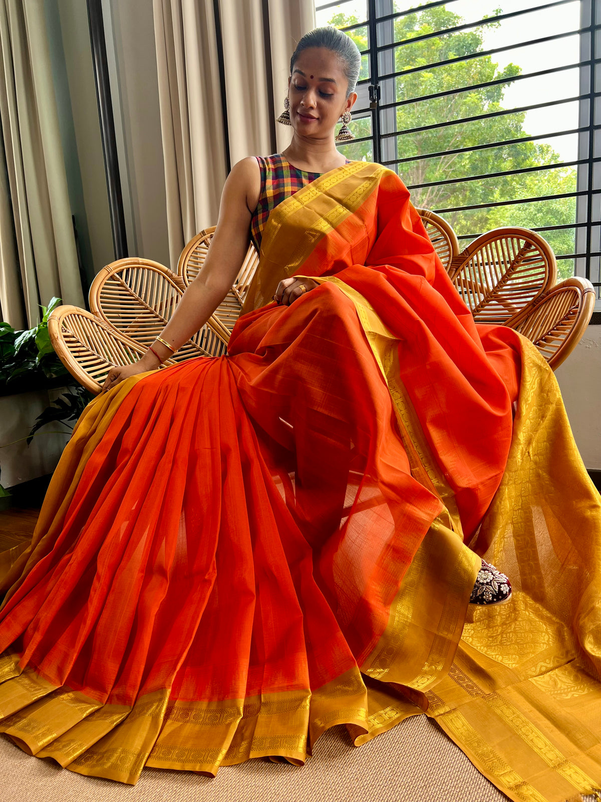 Korvai Silk  Cotton saree