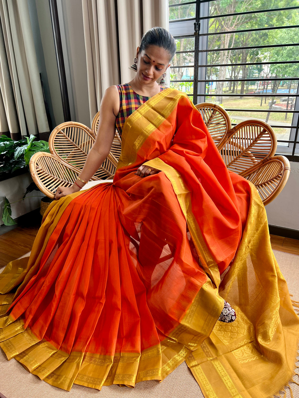 Korvai Silk  Cotton saree