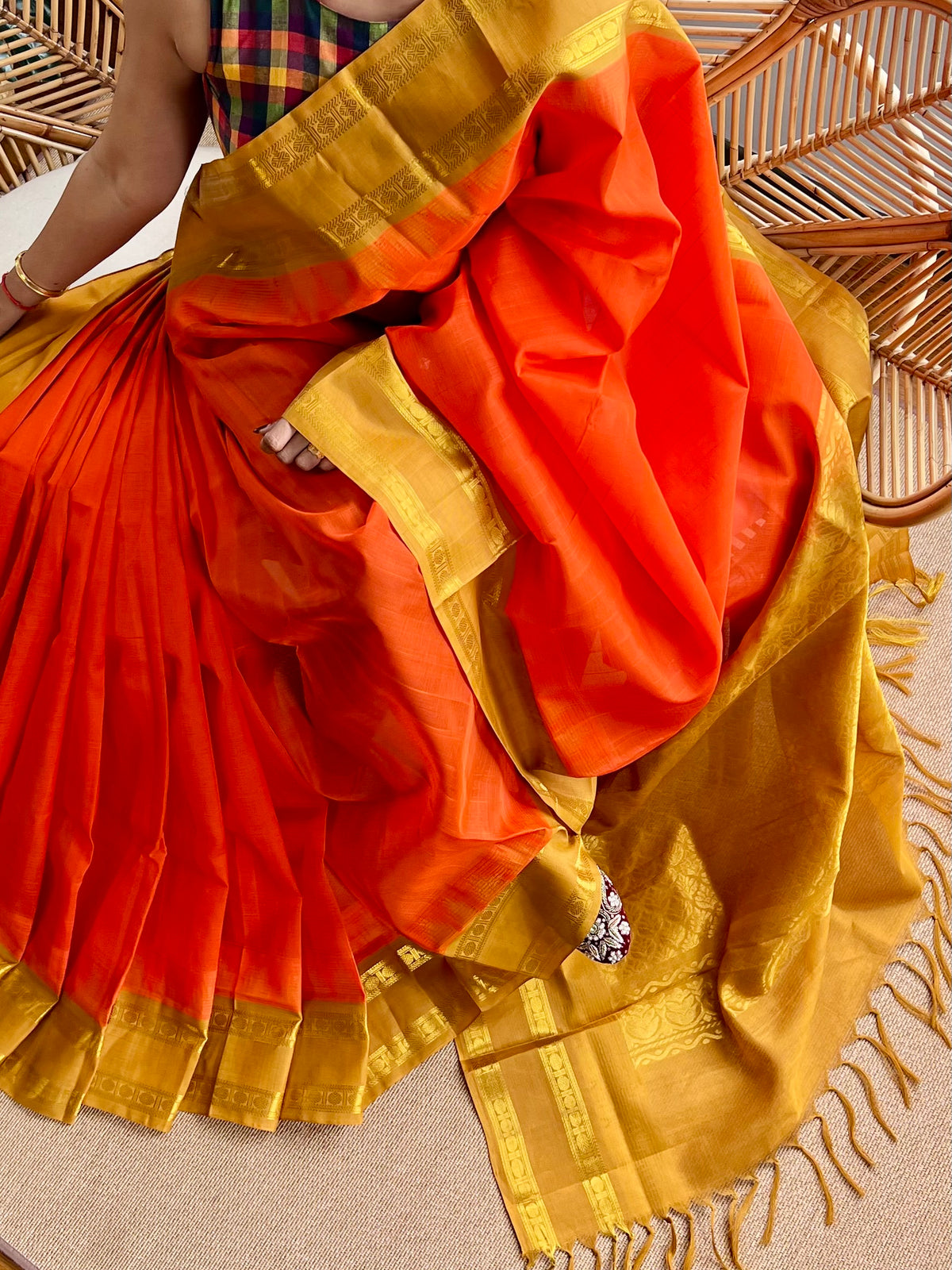 Korvai Silk  Cotton saree
