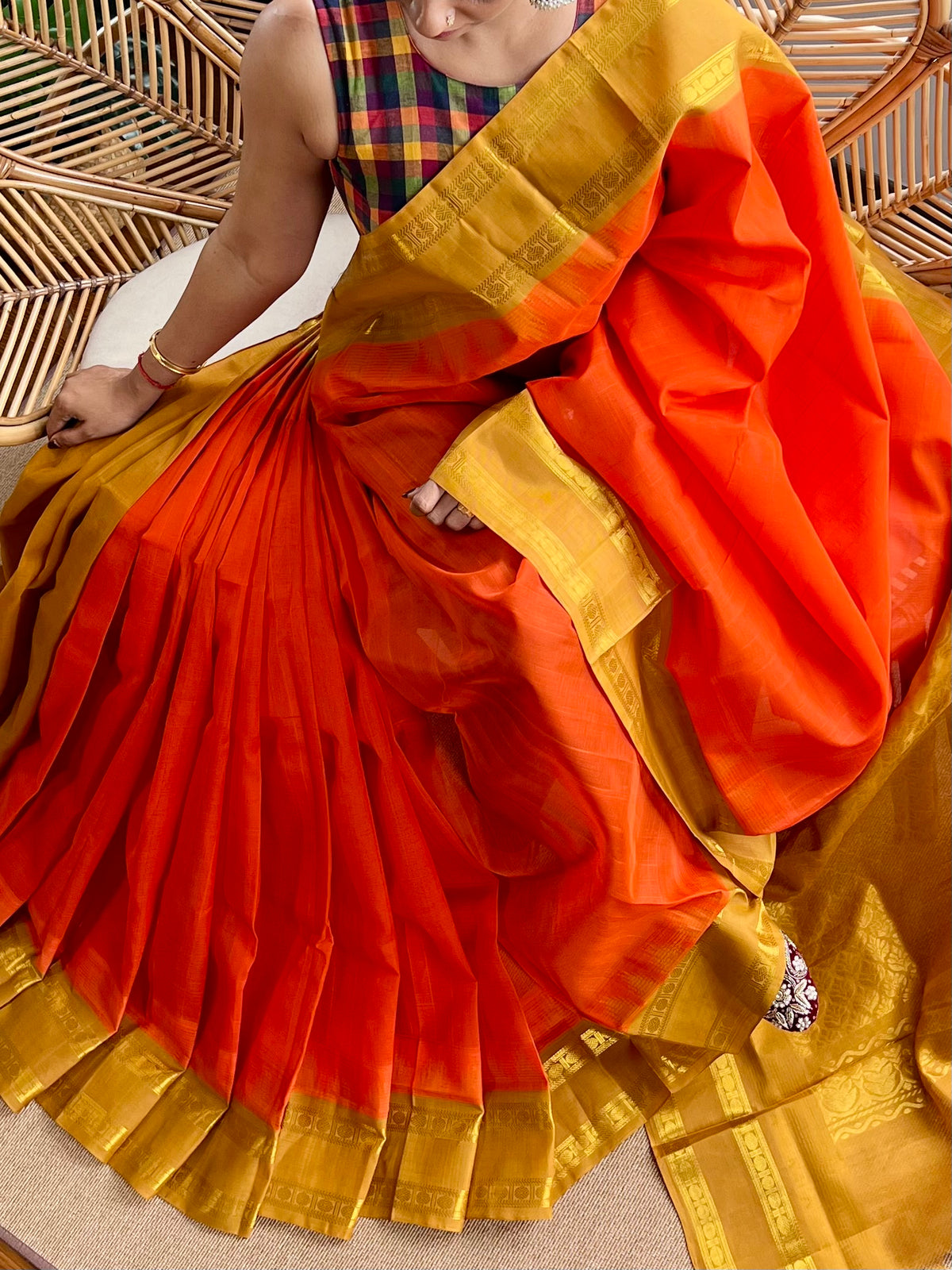 Korvai Silk  Cotton saree