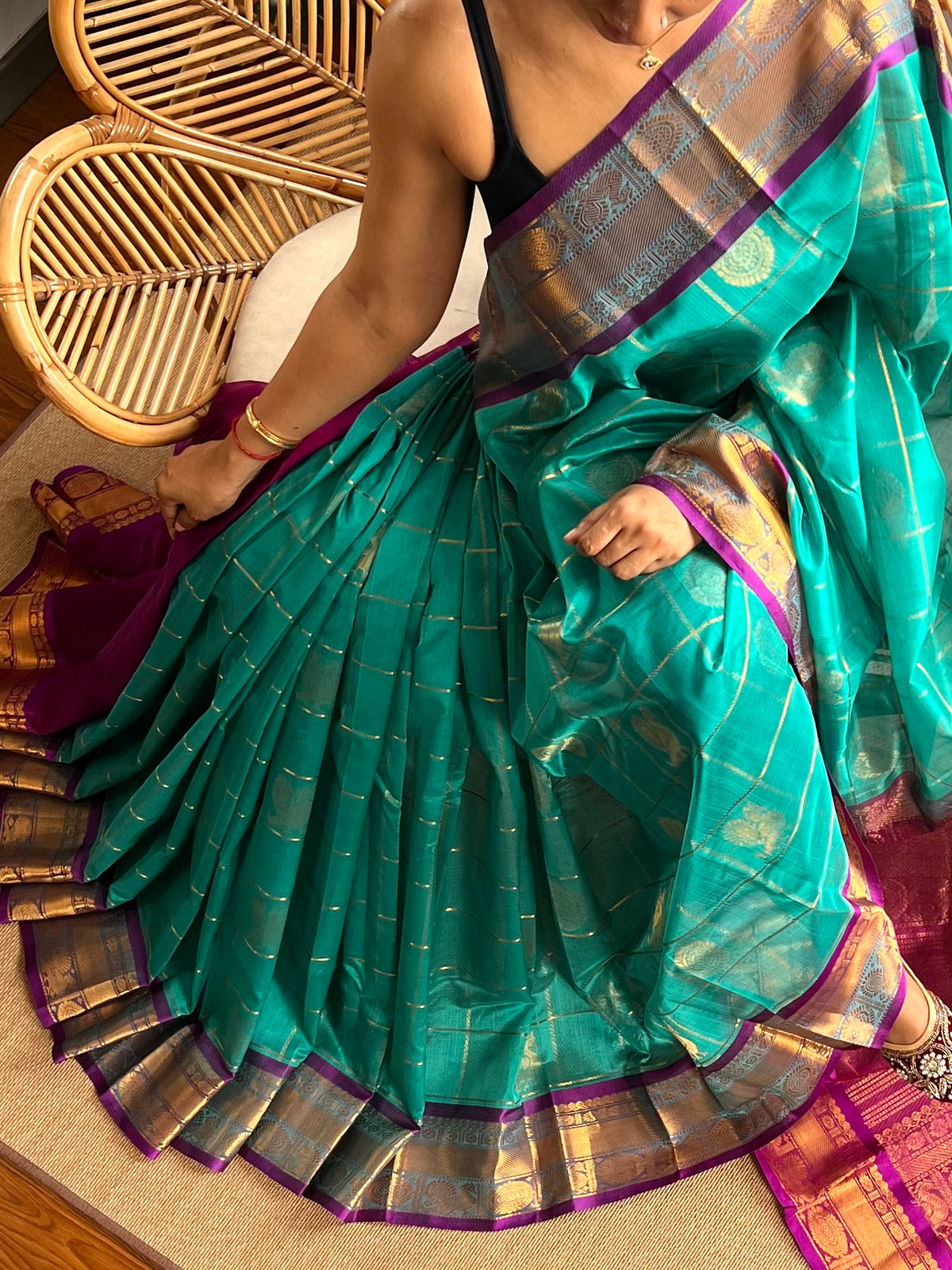 Pure Handloom Mangalagiri Pattu by cotton saree