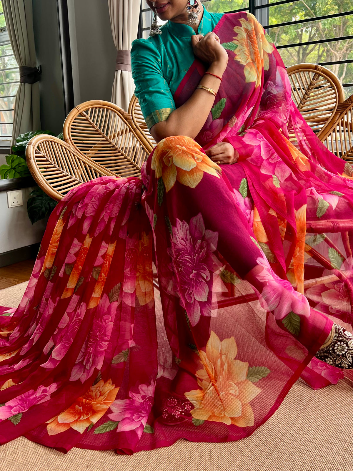 Super Soft Georgette Chiffon Feel alike  Saree