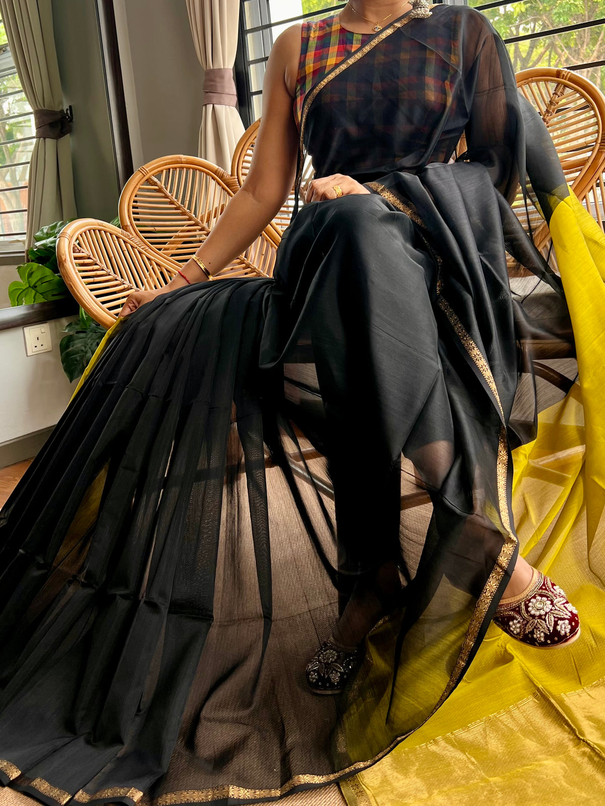 Long Pallu Maheswar silk cotton saree