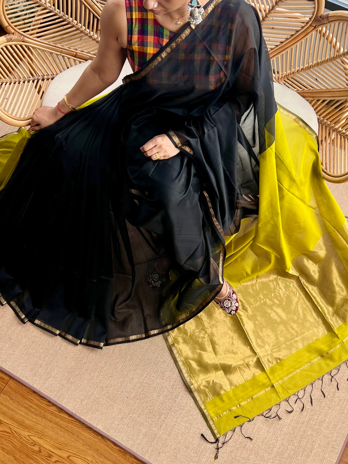 Long Pallu Maheswar silk cotton saree