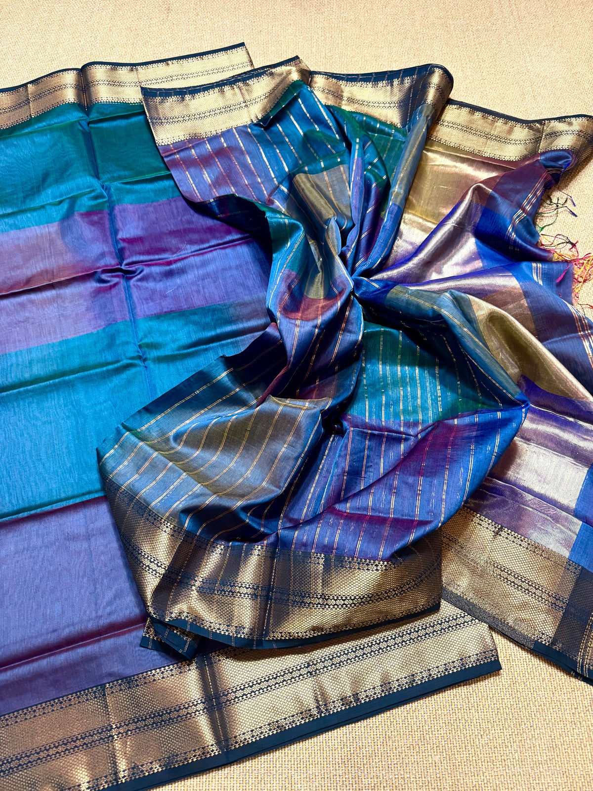 Pure Handloom Maheswari Silk Cotton Salwar Suit
