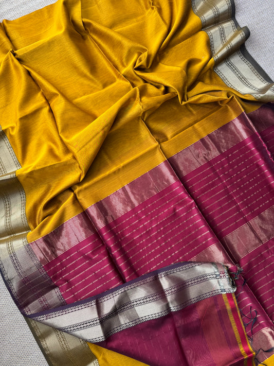 Pure Handloom Maheswar Silk Cotton Saree