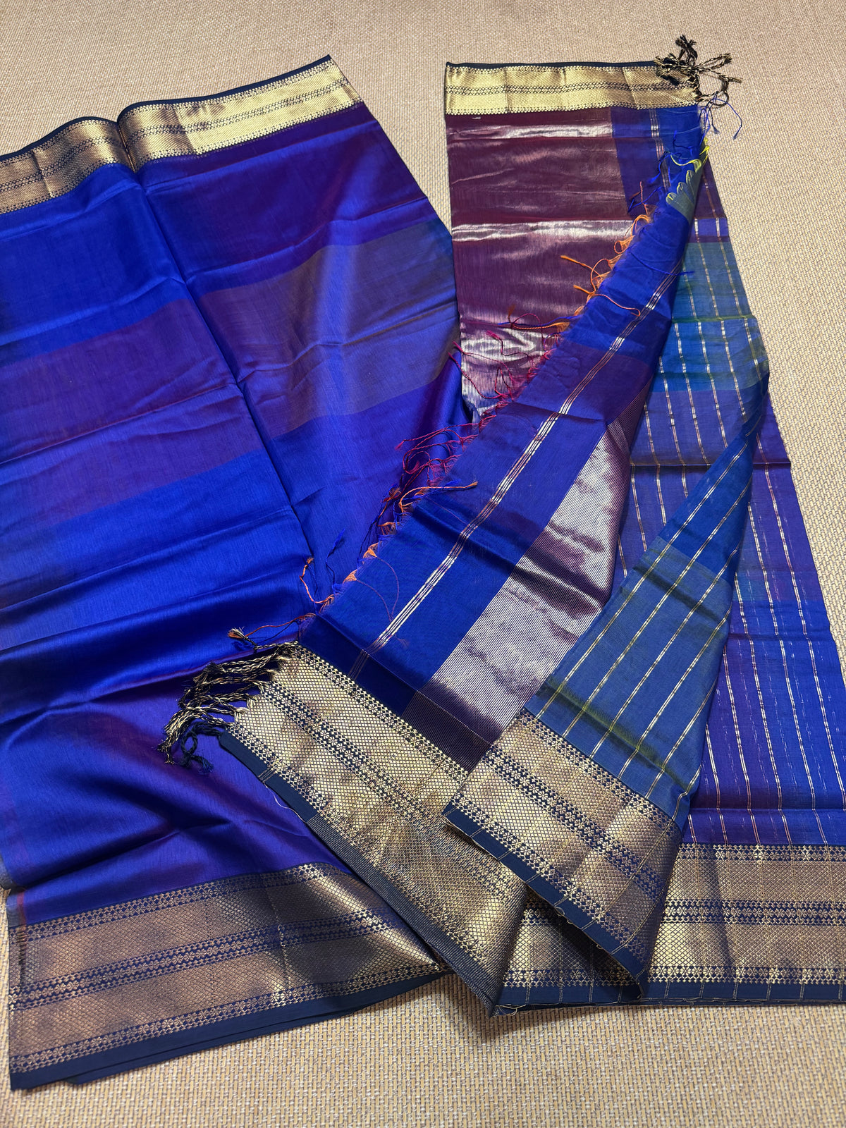 Pure Handloom Maheswari Silk Cotton Salwar Suit