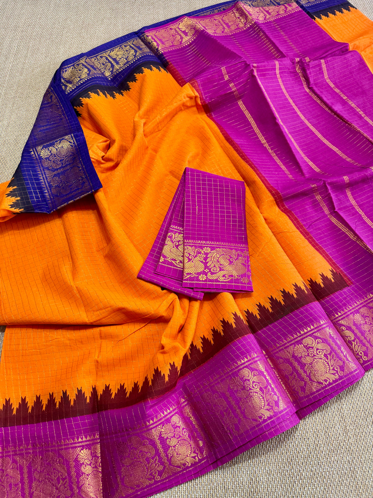 Traditional  ganga JAMUNA Border :  Madurai saree