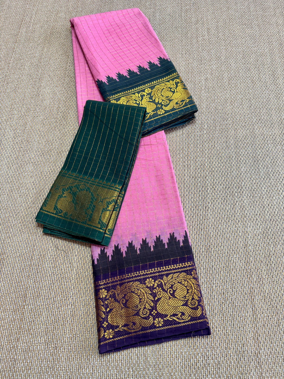 Traditional  ganga JAMUNA Border :  Madurai saree